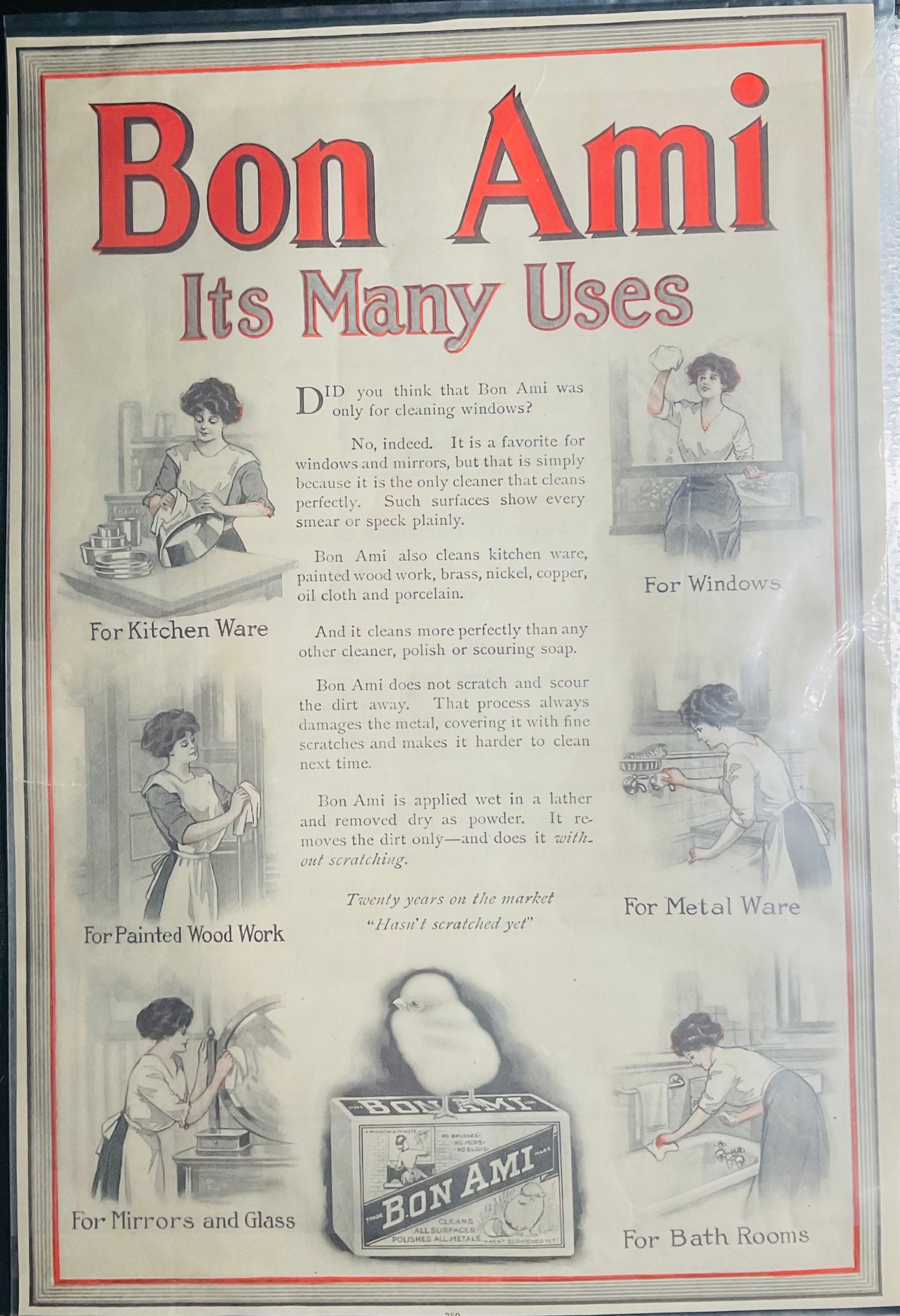 1911 Bon Ami Household Cleaner Magazine Ad #578