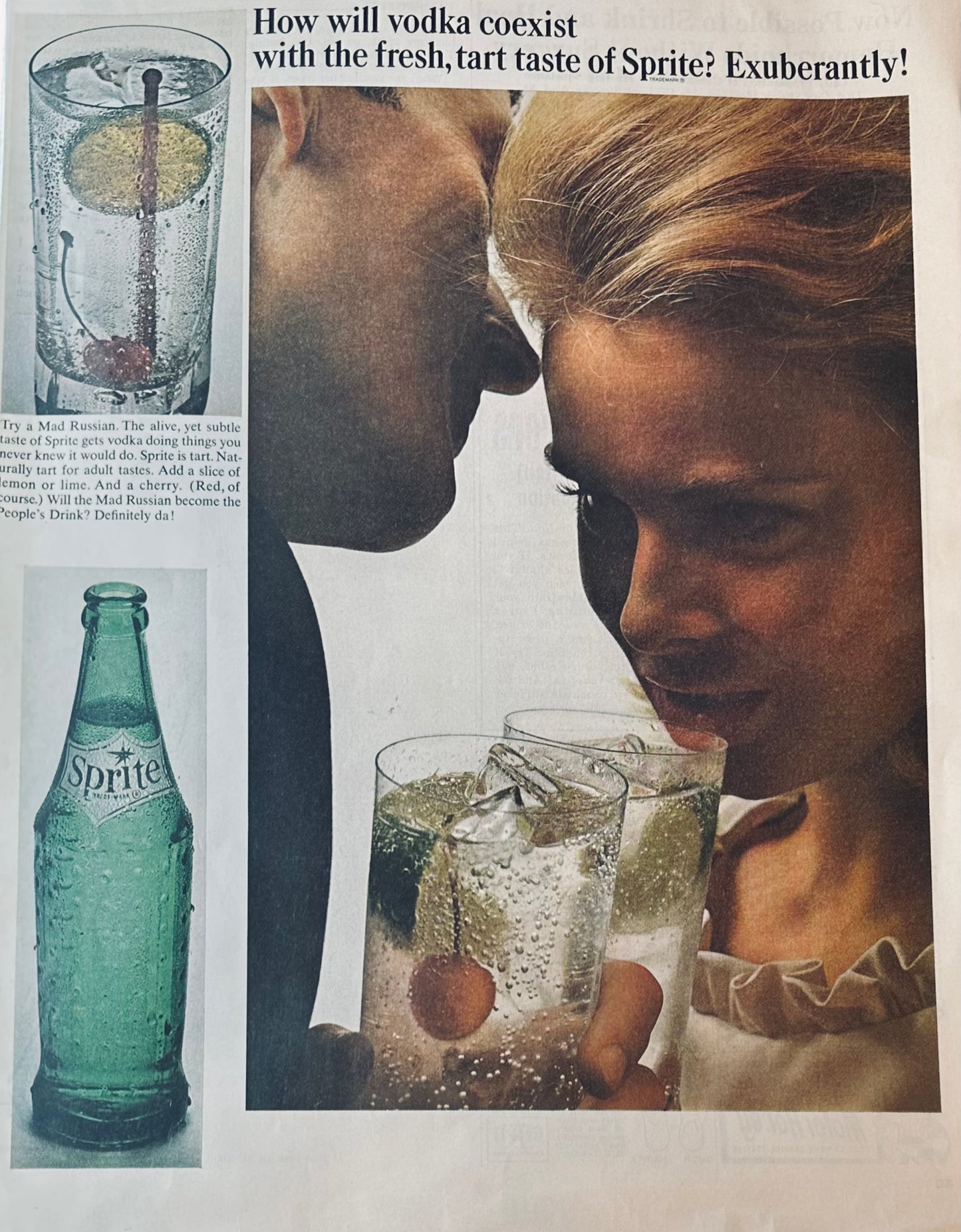 1966 Sprite + Vodka = Mad Russian - Magazine Ad Co-exist #1723