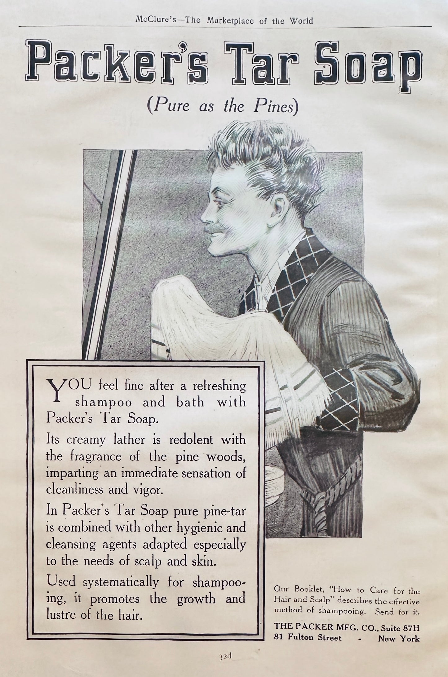 1911 Packers Tar Soap - Pure as the Pines - Ad #N1409