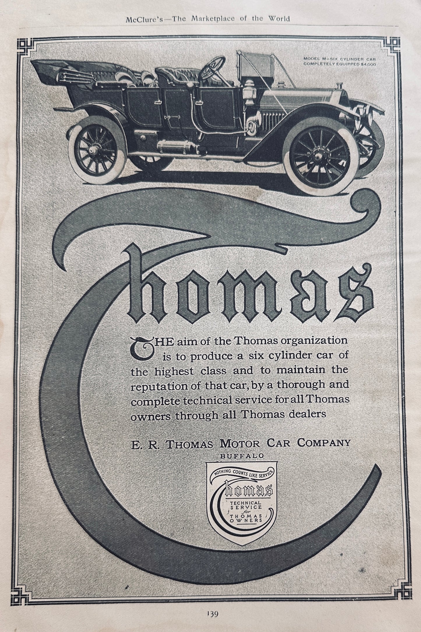 1911 Packard "30" & "18" & The Thomas Model M Motor Car Ads #N1387