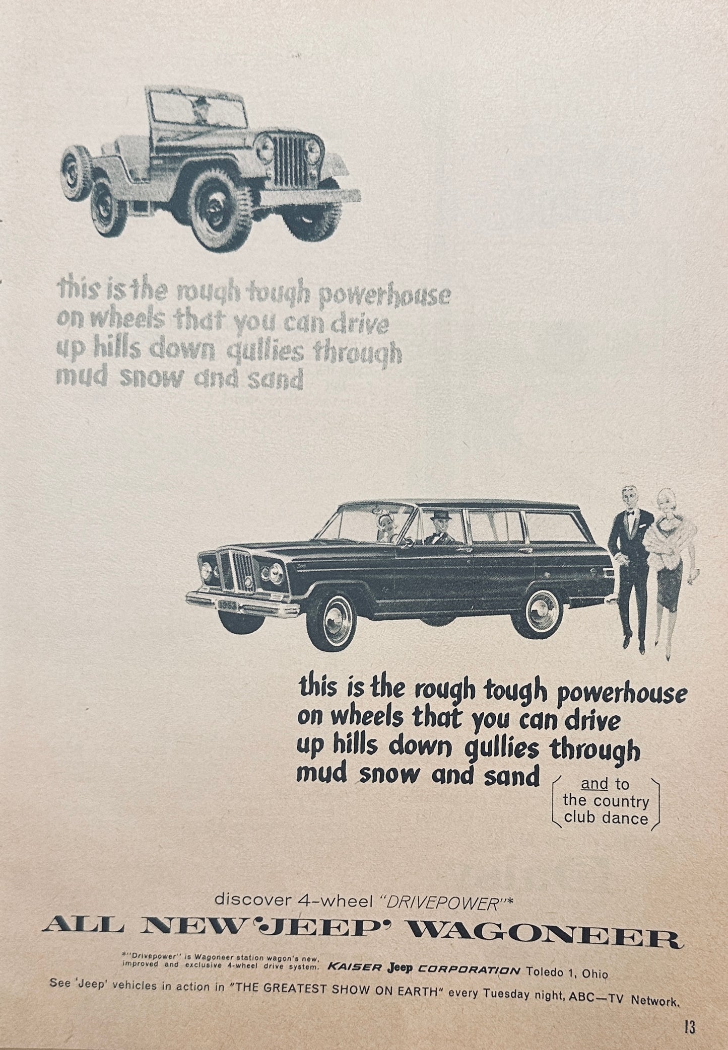 1963 Kaiser Jeep Wagoneer Magazine Ad A165