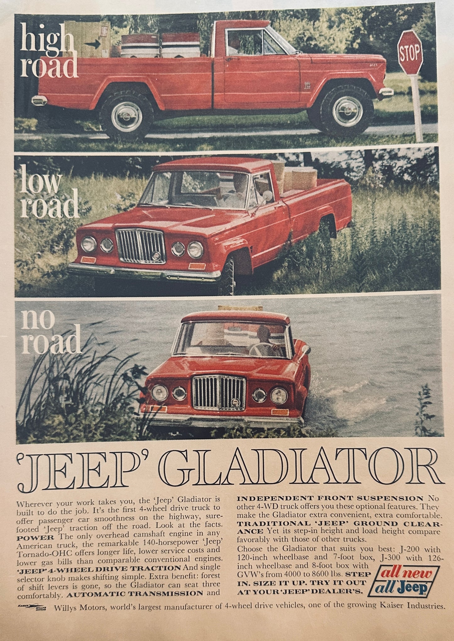 1963 Willys Jeep Gladiator Magazine Ad #A166
