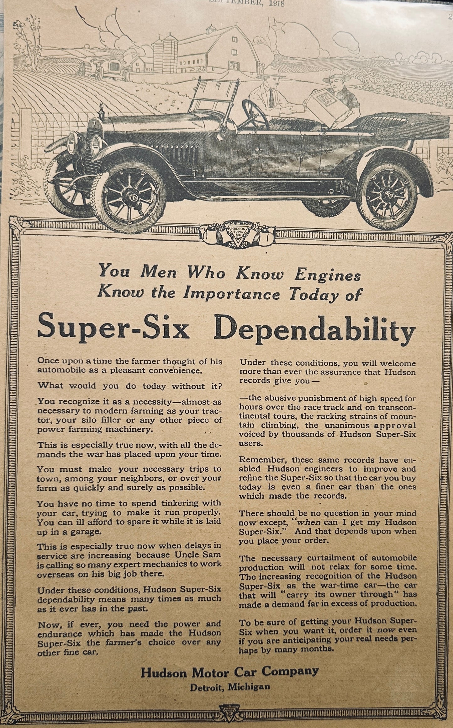 1918-1925 Lot of (3) Hudson Automobile Ads Lot# A152-1-2-3