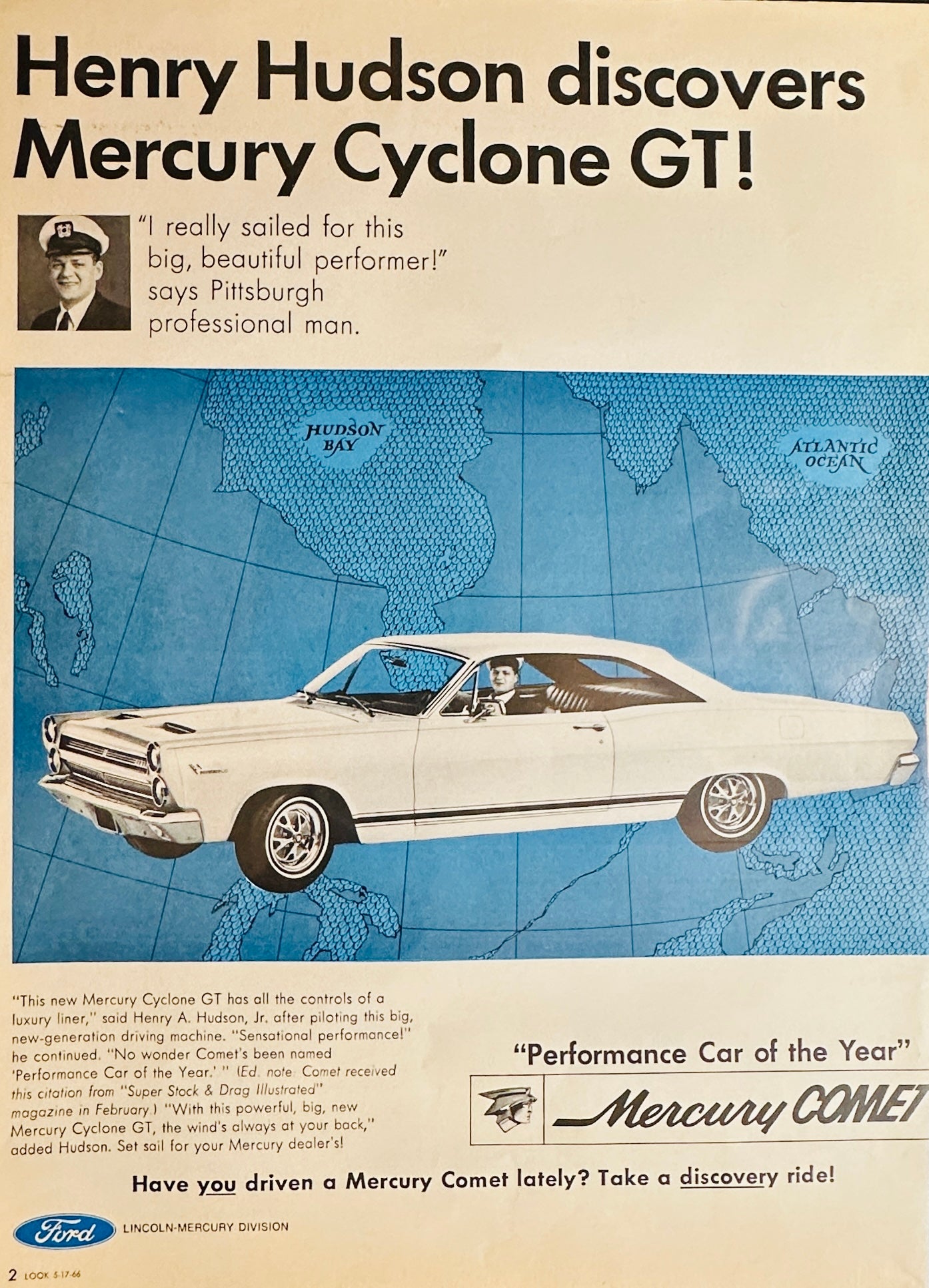 1966 Mercury Comet Cyclone GT - Henry Hudson Sets Sail - Ad Set #1710