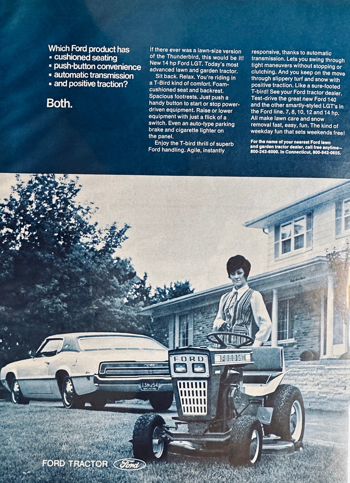 1970 Ford 140 Riding Lawn Mower Magazine Ad #495