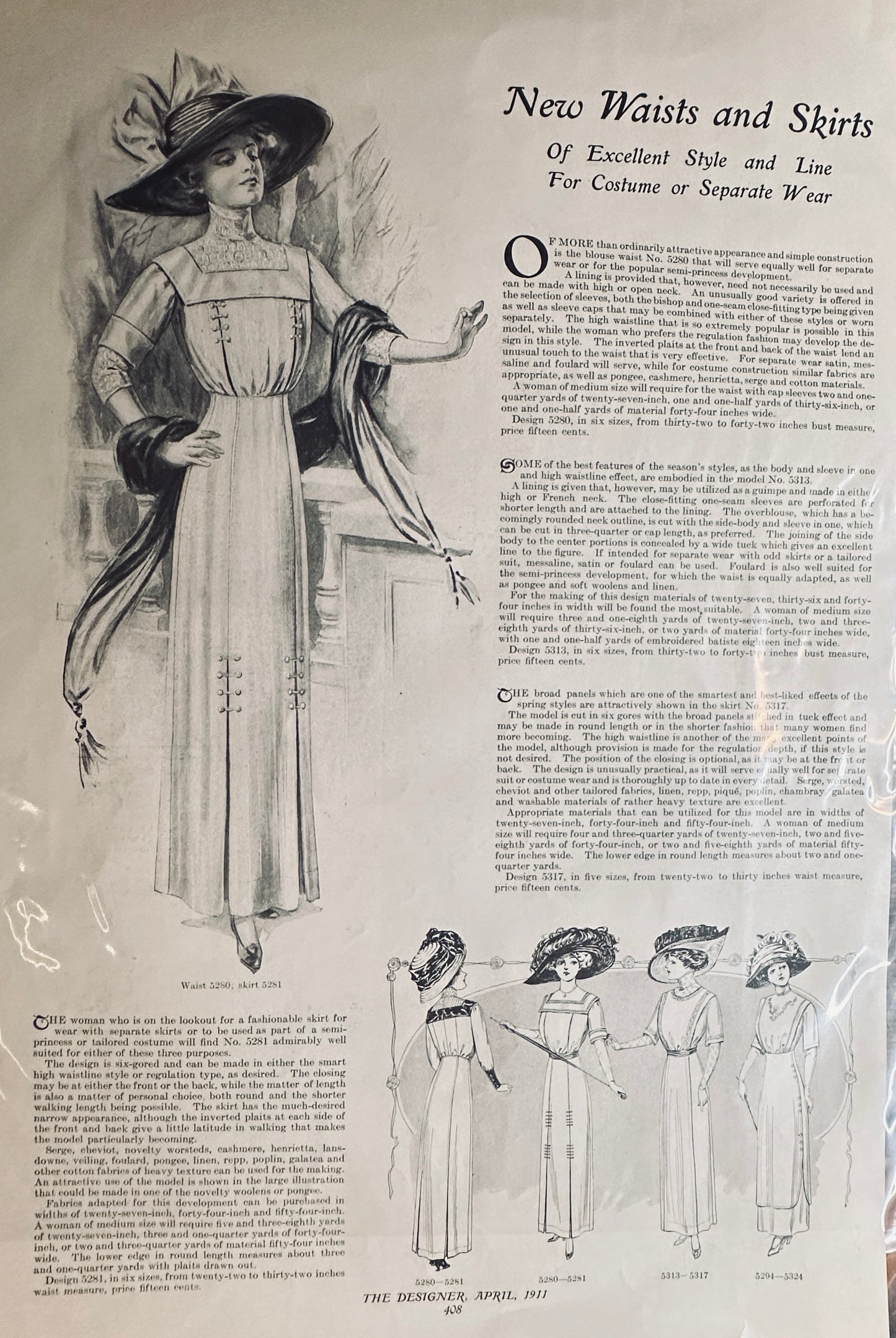 1911 Every-Day Dresses - Patterns from "the Designer" Magazine - Both Sides