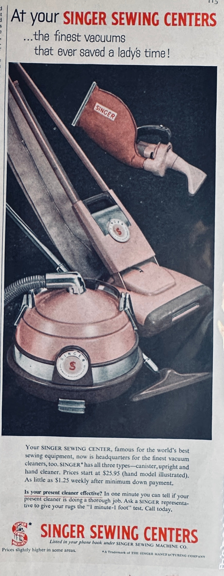 1957 Cutler-Hammer Motor Control Division Promotional Ad & Singer Sewing Center #1726