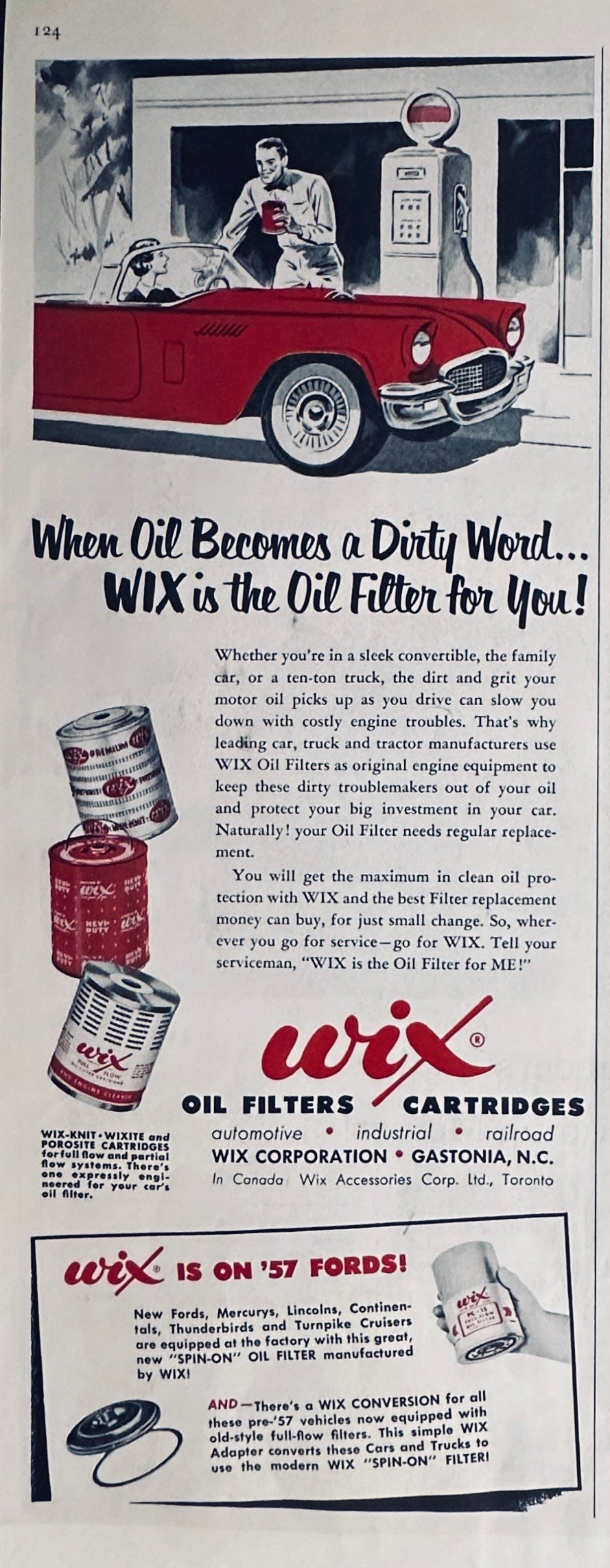1957 Fairbank-Morse Riding Lawn Mower & Wix Oil Filters Magazine Ads #416