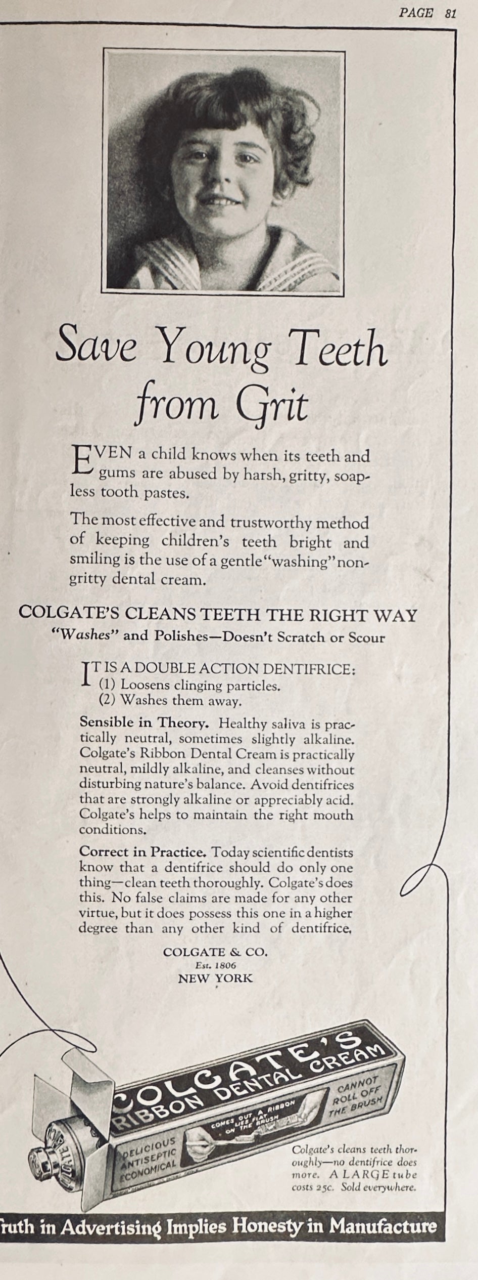 1922 Nabisco Uneeda Biscuit & Colgate Toothpaste Magazine Ads #535