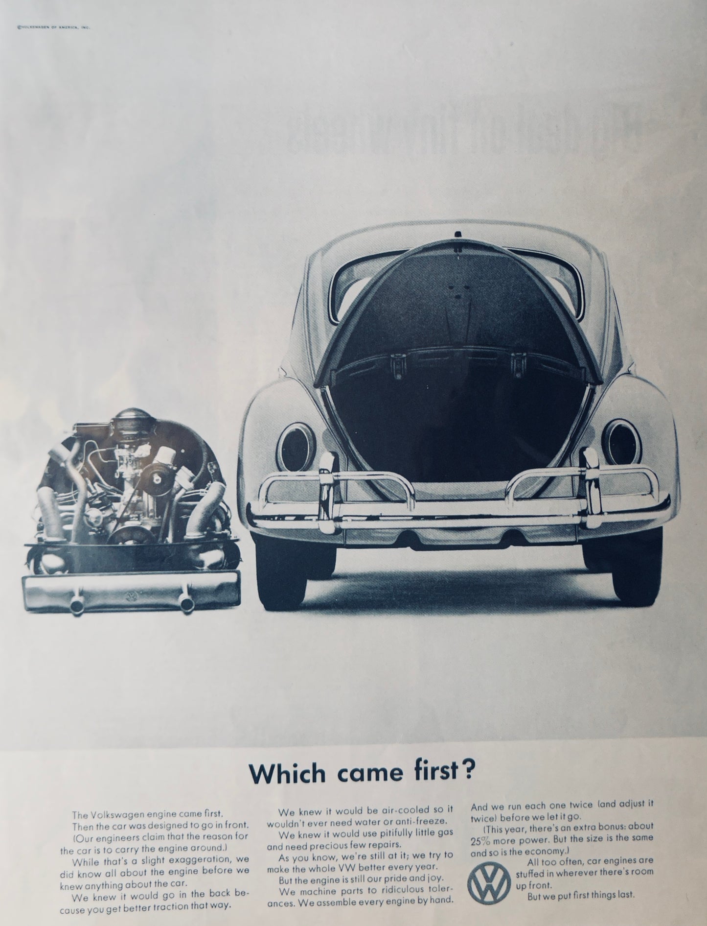 1965 Volkswagen Beetle - Which Came First - Magazine Ad 1731