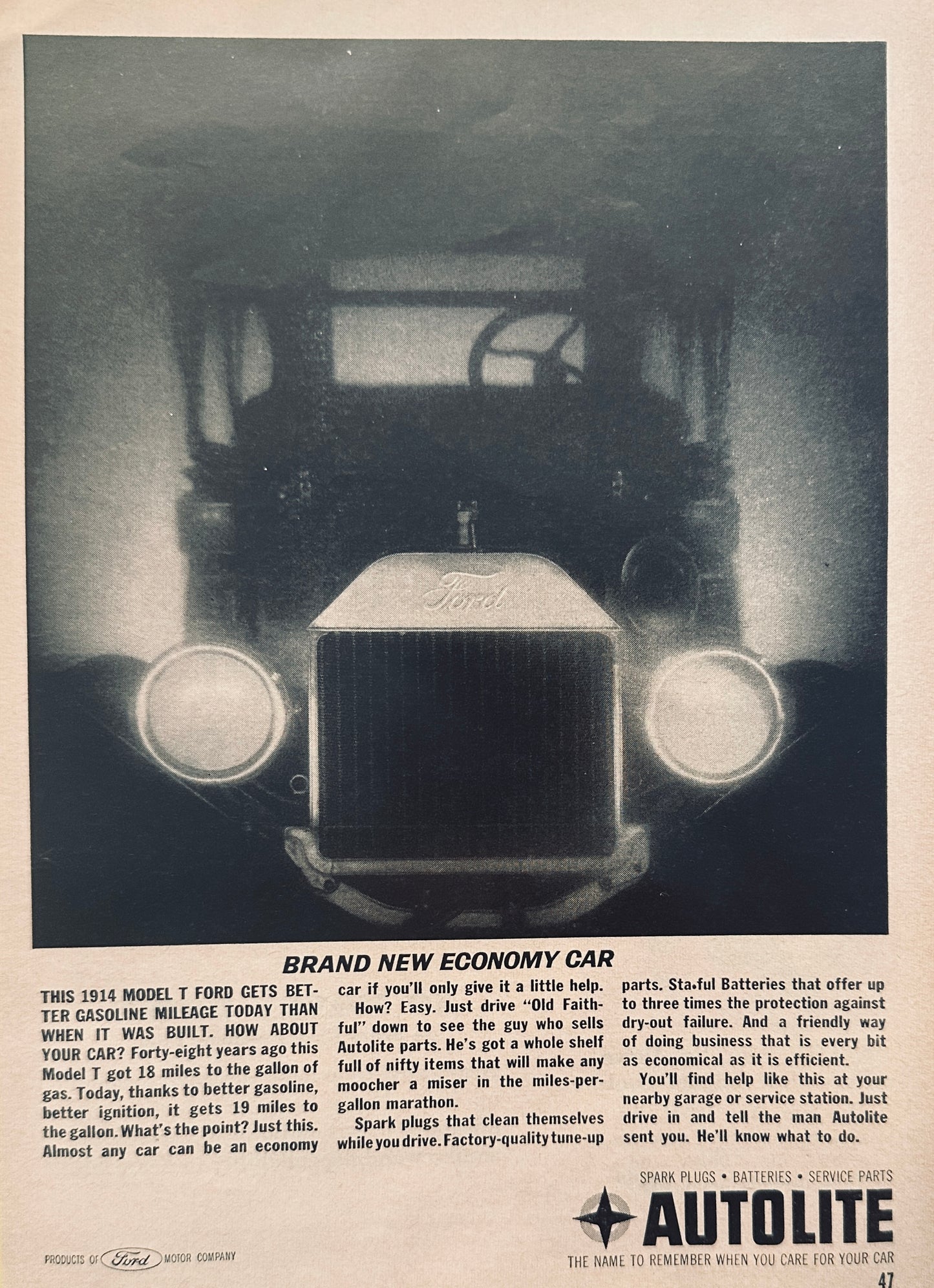1963 Autolite Auto-lite Automotive Accessories - Ford Model T Magazine Ad S92