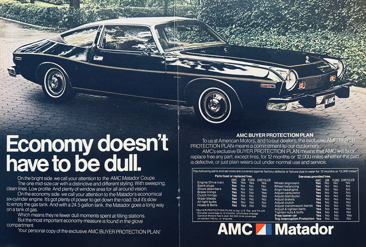1975 AMC American Motors Corp Matador Centerfold - Magazine Ad A63
