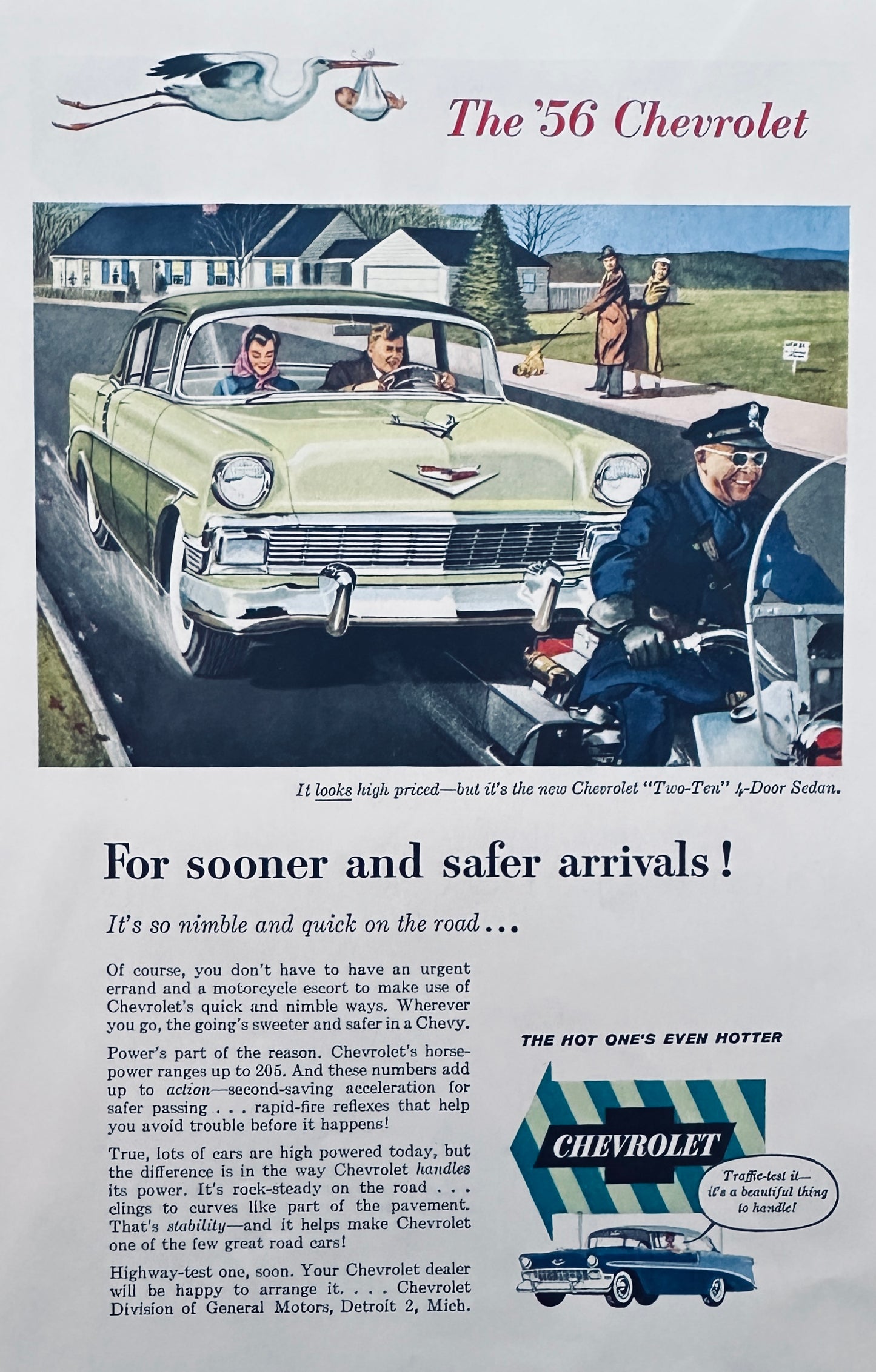 1956 Chevrolet "Two-Ten" 4 door Sedan Magazine Ad A82