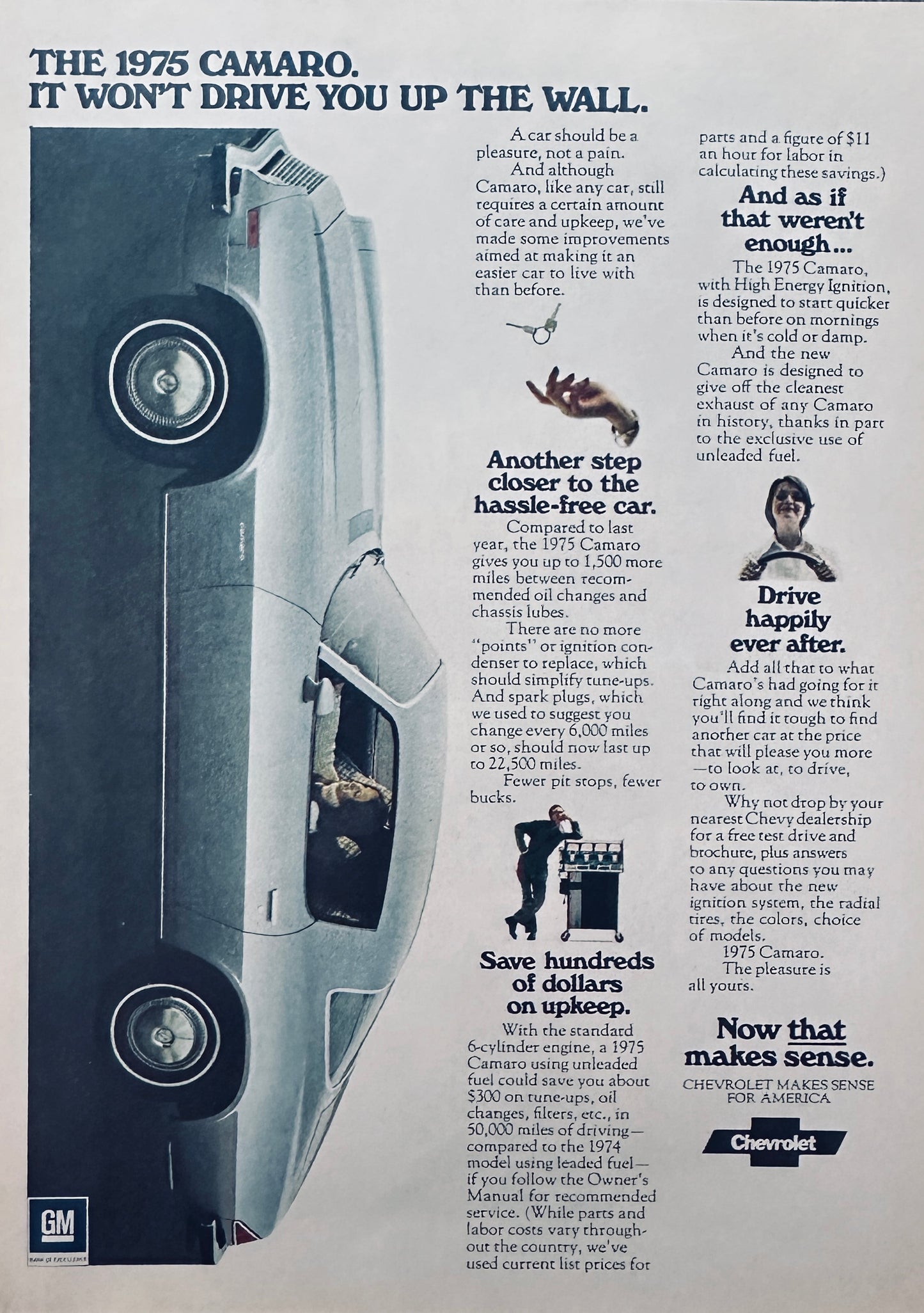 1975 Chevrolet Chevy Camaro - Climbing the Walls Magazine Ad A77
