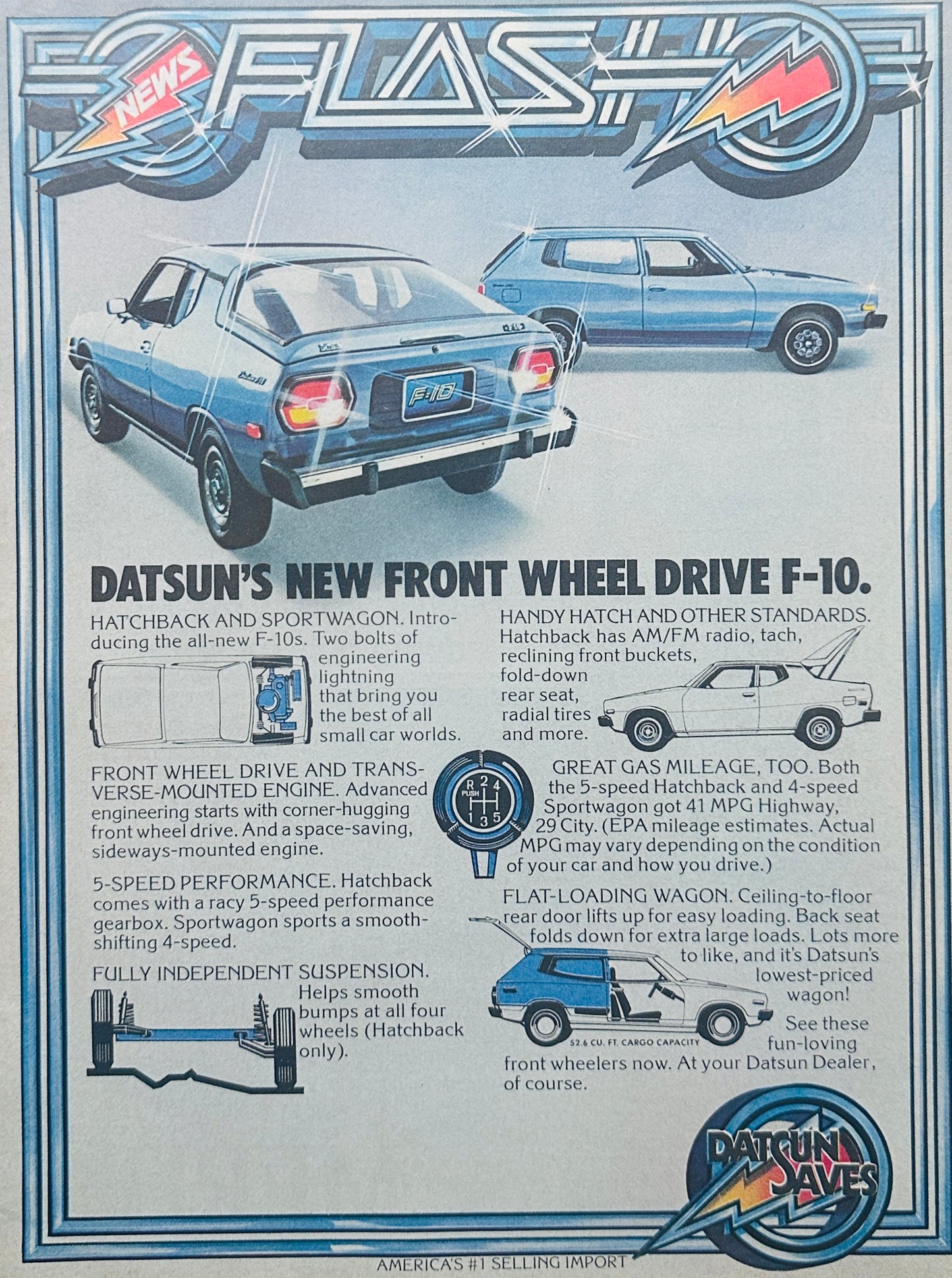 1976 Datsun F-10 - FLASH - Magazine Ad Ad #A43