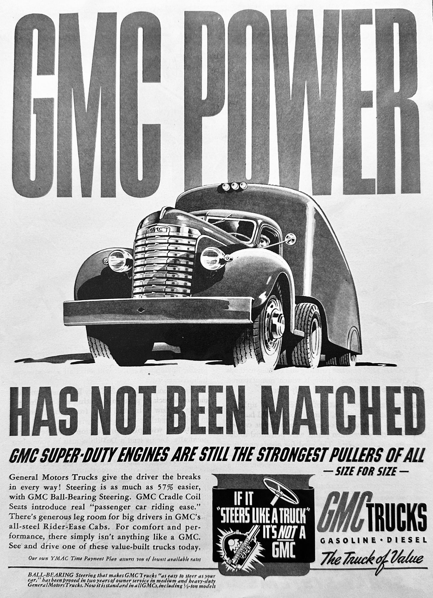 1941 GMC Power Unmatched + DeVilbiss Paint Sprayer Magazine Ads