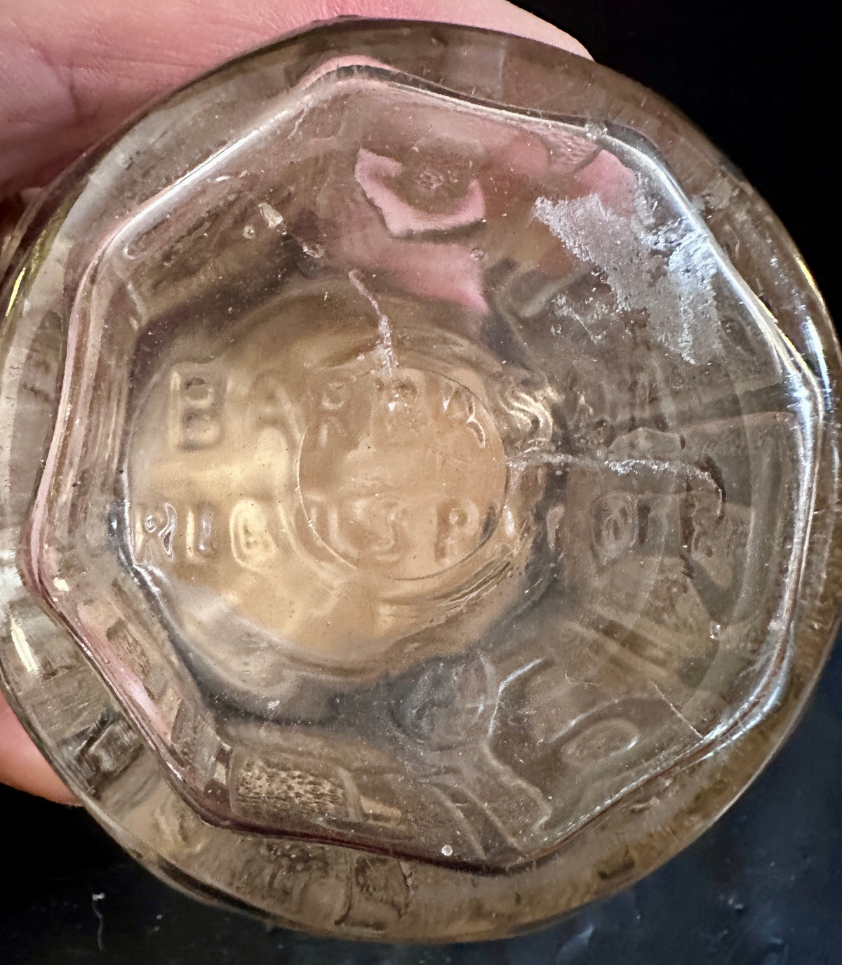 1930-ish Vintage Octagonal Barbasol Shaving Cream Jar with Lid