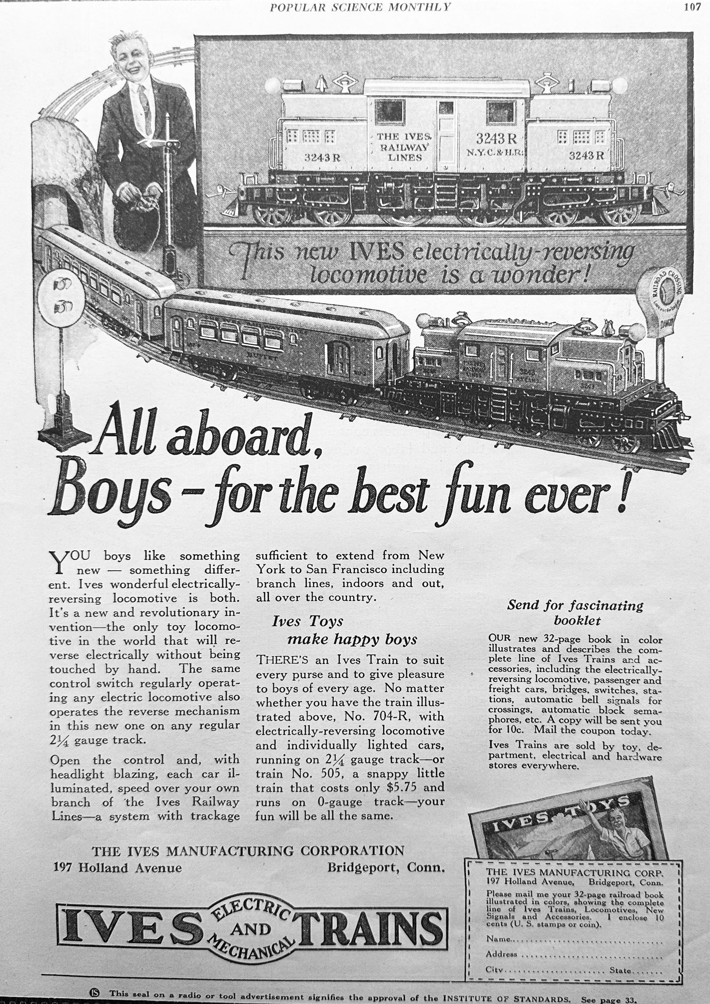 1930 Ives Toy Train & Brown & Sharpe Hand Tools - Magazine Ad