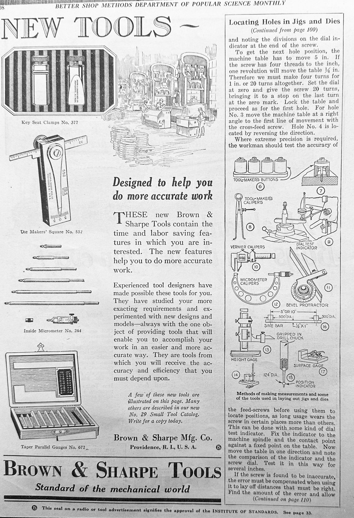 1930 Ives Toy Train & Brown & Sharpe Hand Tools - Magazine Ad