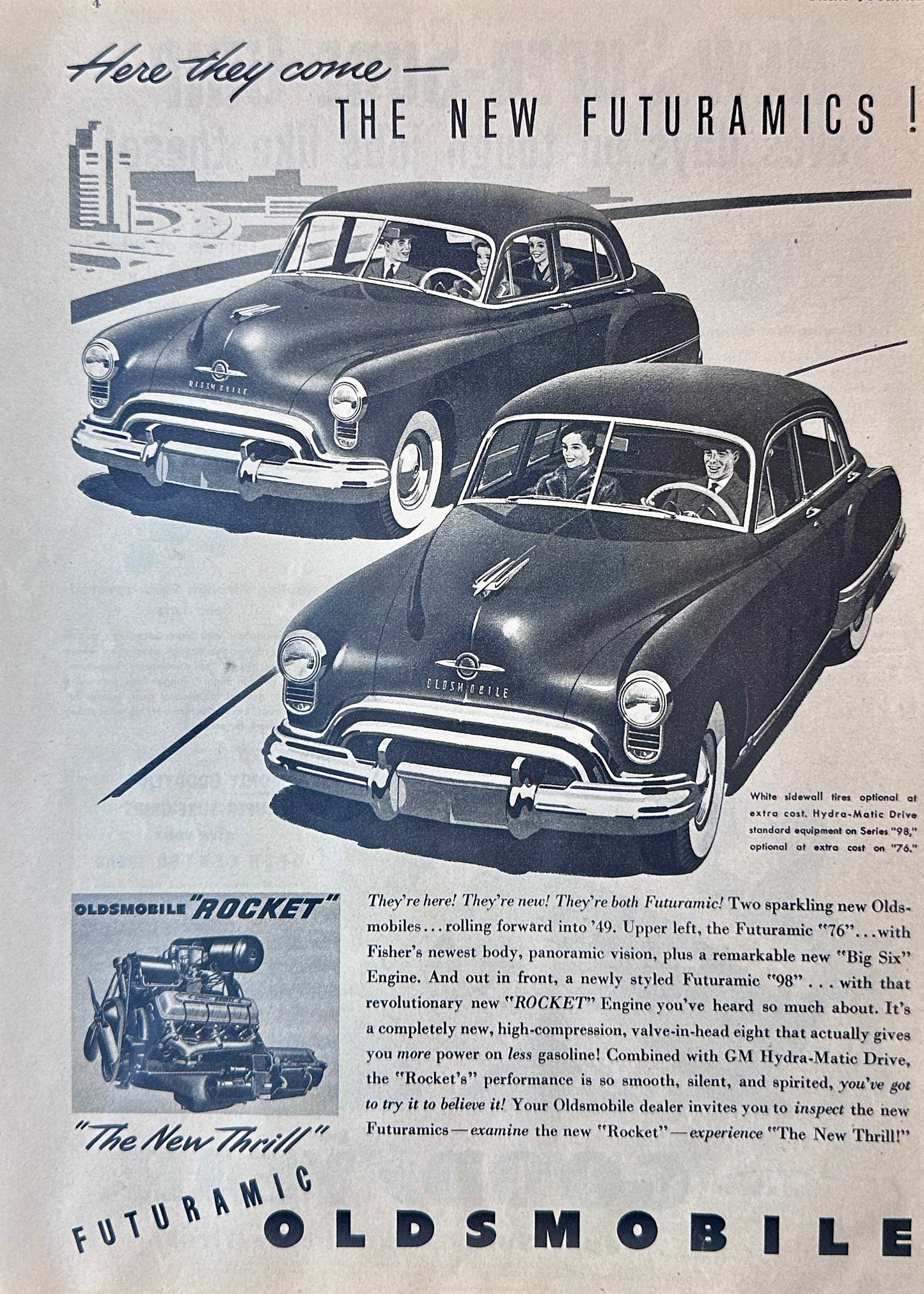 1949 Oldsmobile Futuramic 98 and 76 Series Ad #A324