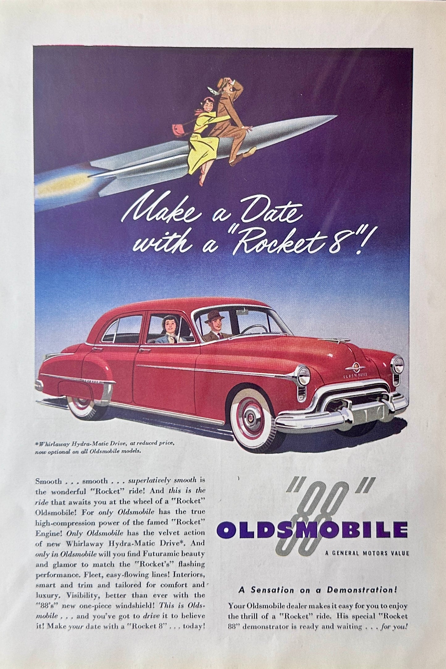 1950 Oldsmobile 88 - Riding the Rocket - Magazine Ad #A323