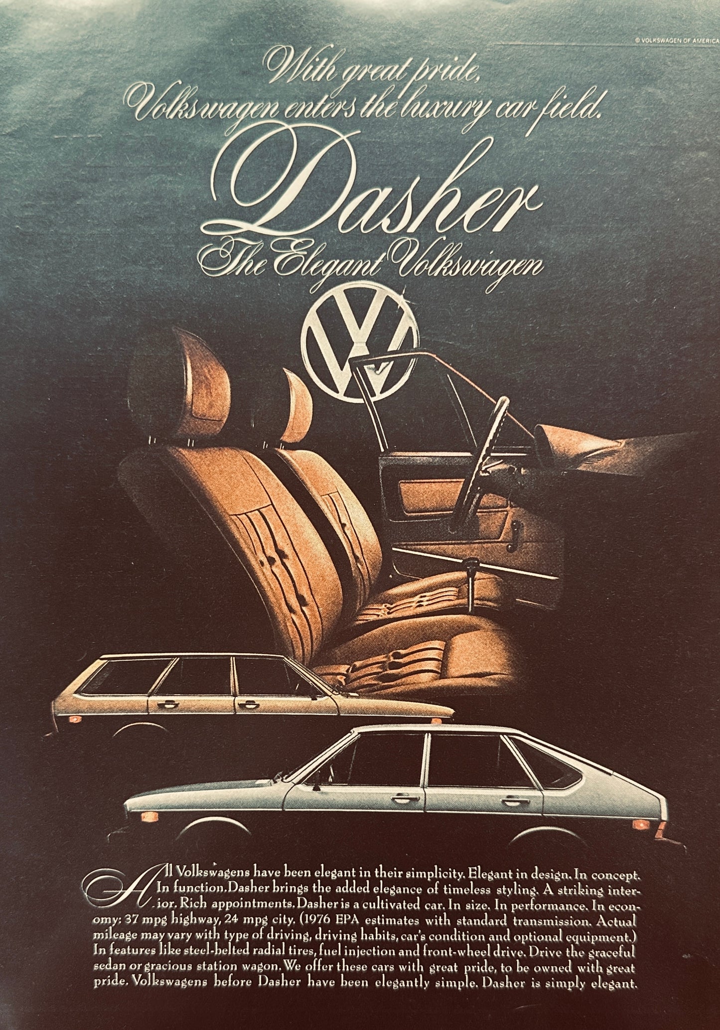 1976 Volkswagen Elegant Dasher Wagon & Liftback - Magazine Ad #A238-1-2