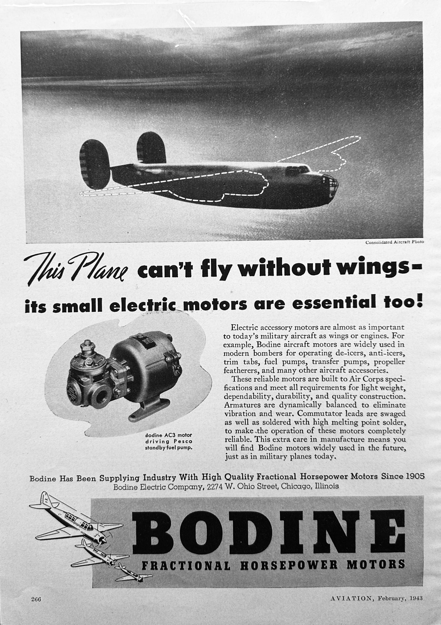 1943 Bodine Fractional Horsepower Motors - Supporting Allied Efforts N116