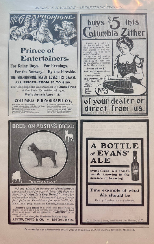 1901 Columbia Phonograph - Graphophone Vintage Ad N260
