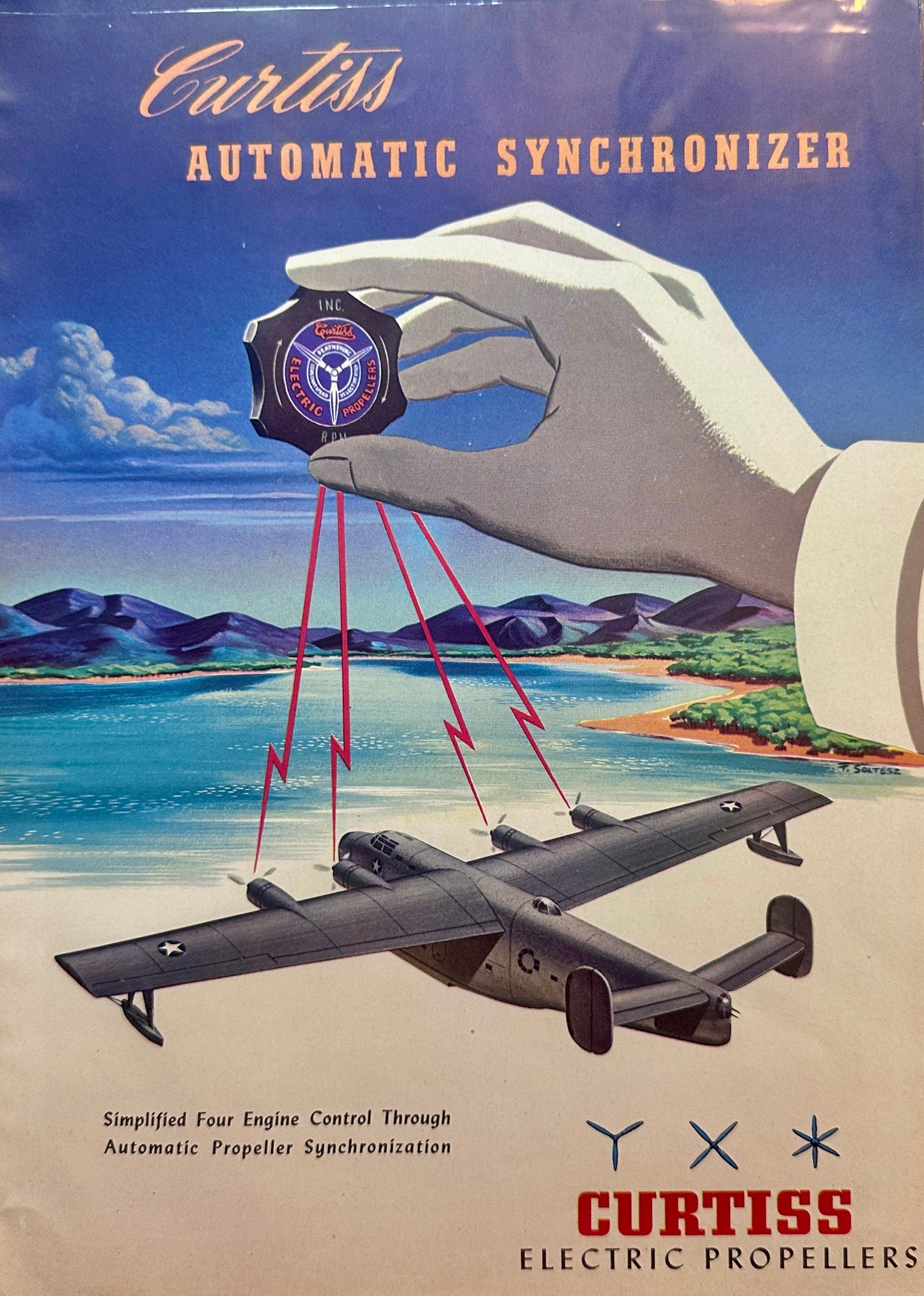 1943 Curtis Electric Propellers & CAMLOC Fasteners Vintage Aviation WWII Ads