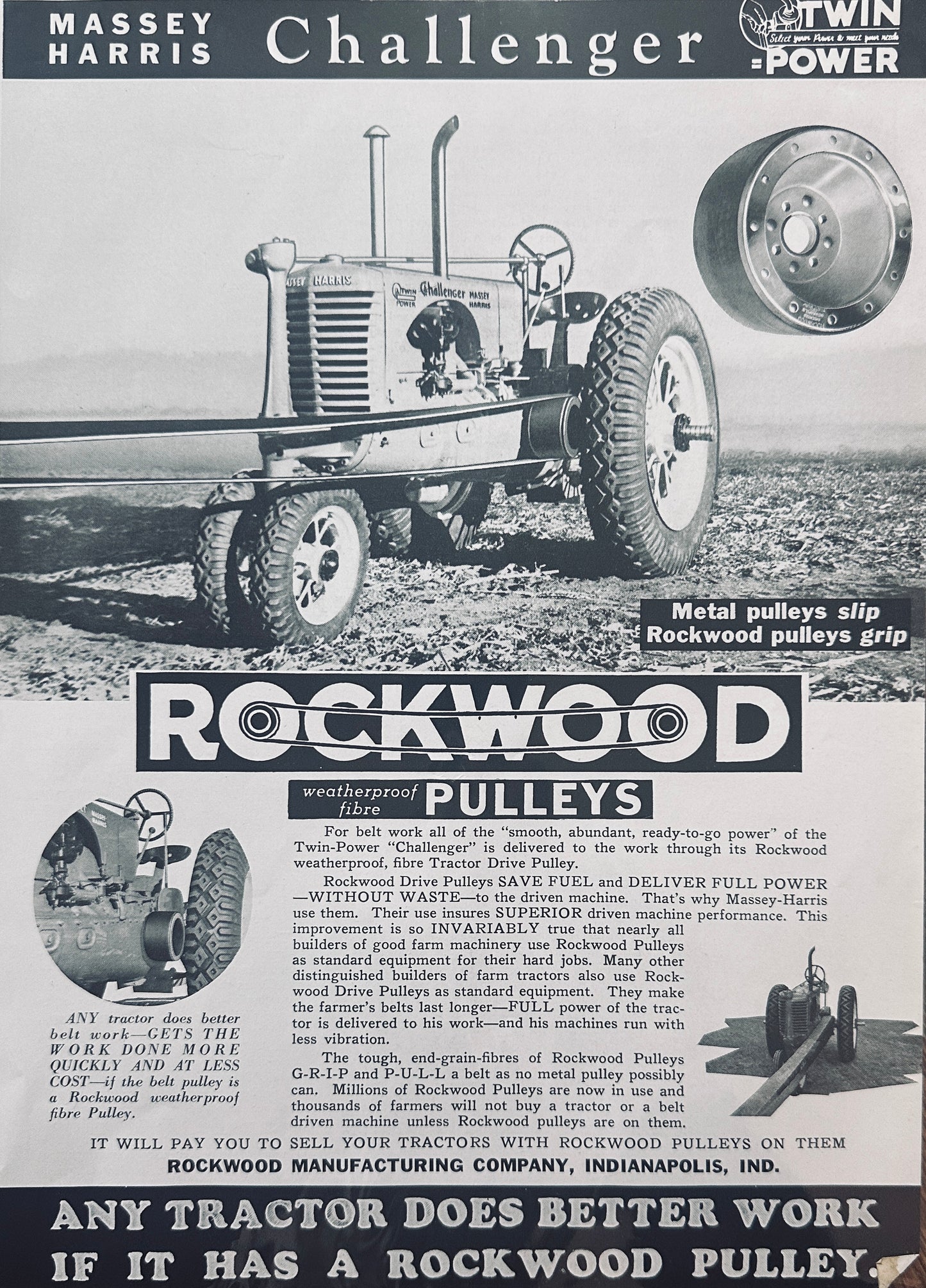 1937 Massey-Harris Challenger Sponsored by Rockwood Pulleys #5018