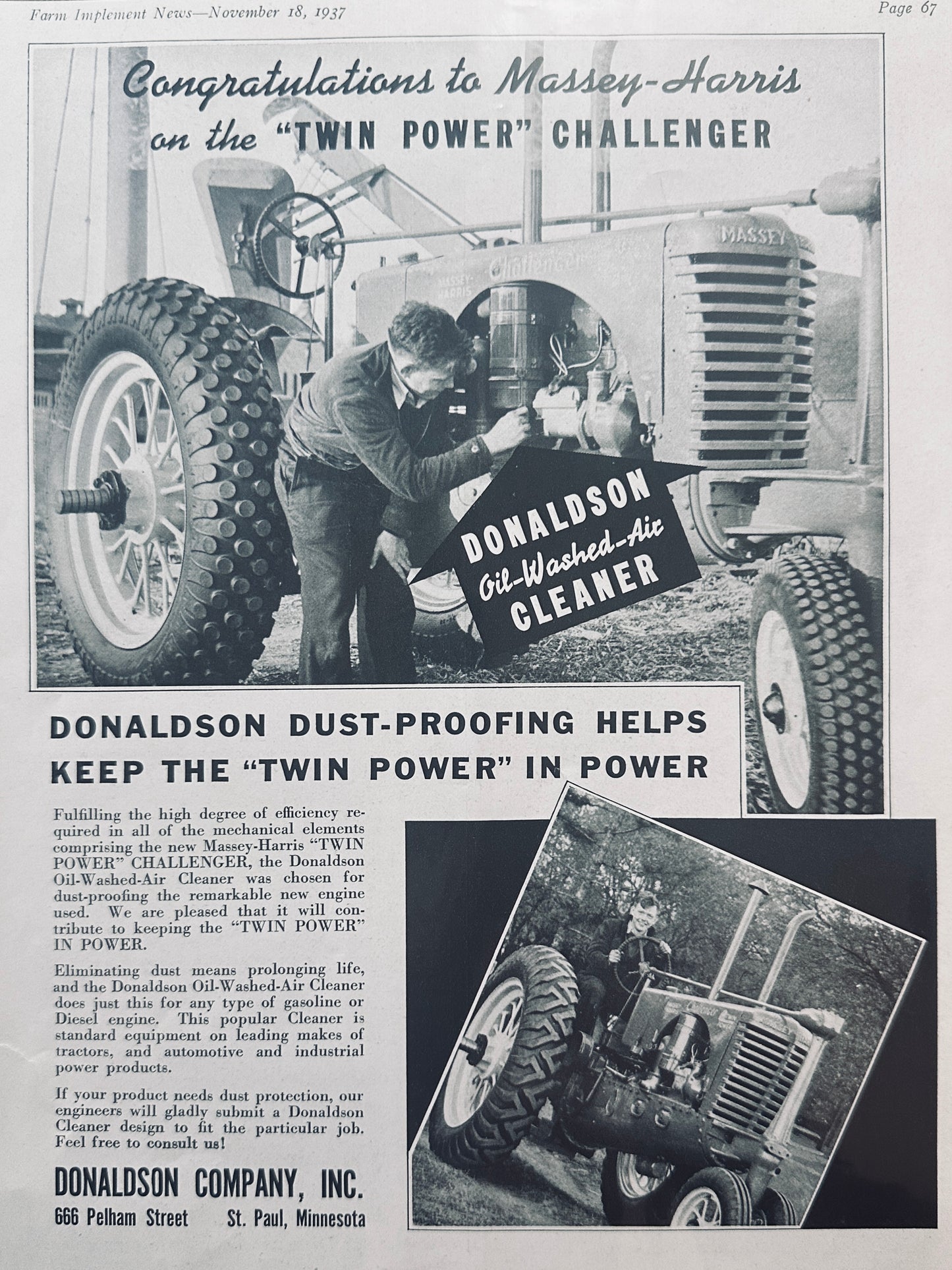 1937 Massey-Harris Twin Power Challenger Tractor Introduction N606