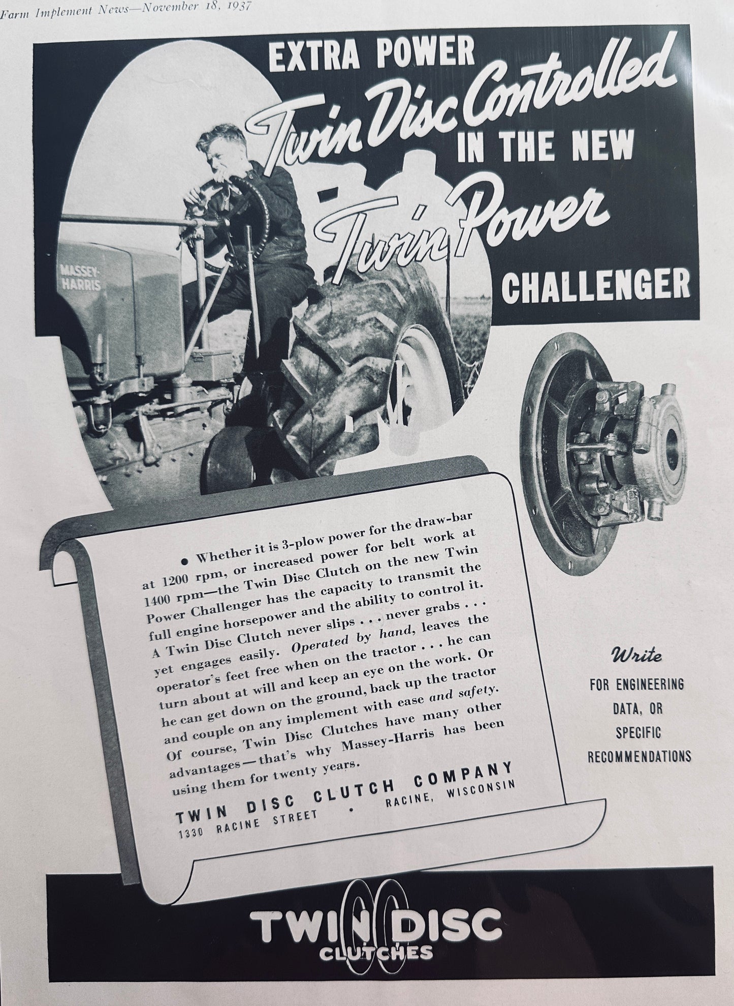 1937 UON Test #290 M-M Twin City ZT & Massey Challenger N662