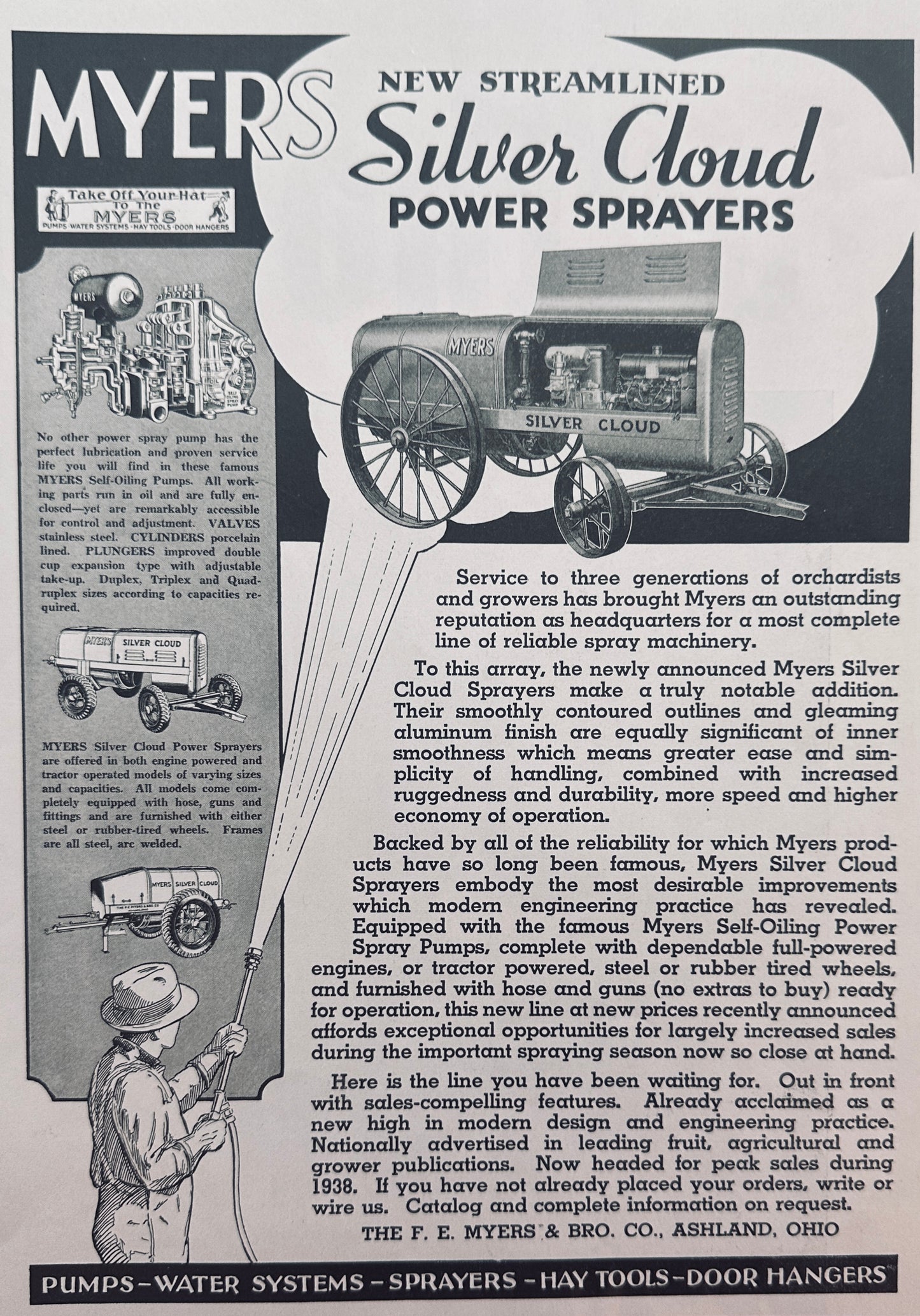 1938 Silver Cloud Power Sprayers from FE Myers & Bro. Co. Ashland, Ohio N695