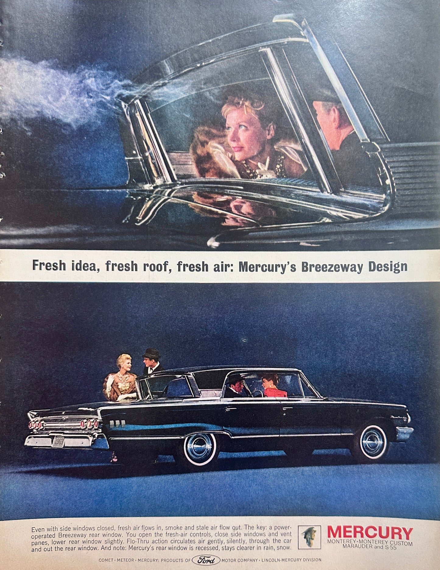 1963 Mercury Monterey Breezeway Vintage Ad #1572