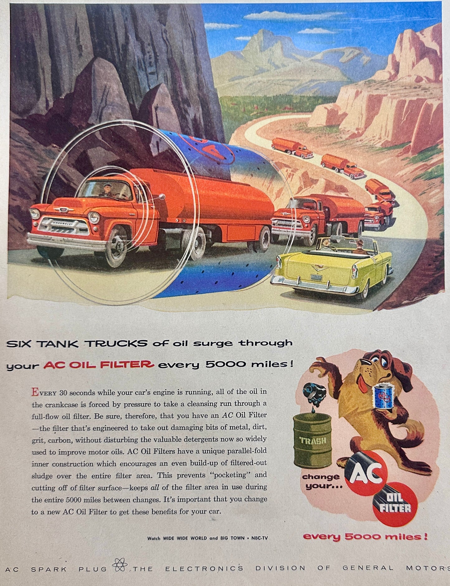 1954 AC Oil Filter - Masterpiece Ad of Yesteryear - Ad #1624