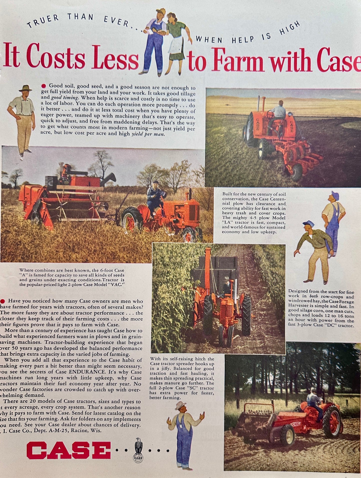 1948 CASE - It Costs Less to Farm with Case Ad #1698