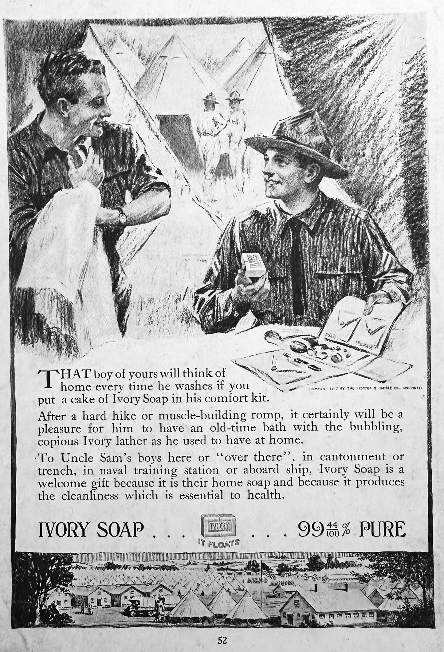 1918 Peerless Motor Car & Ivory Soap WWI Era Dual Sided Advertisement #N1252