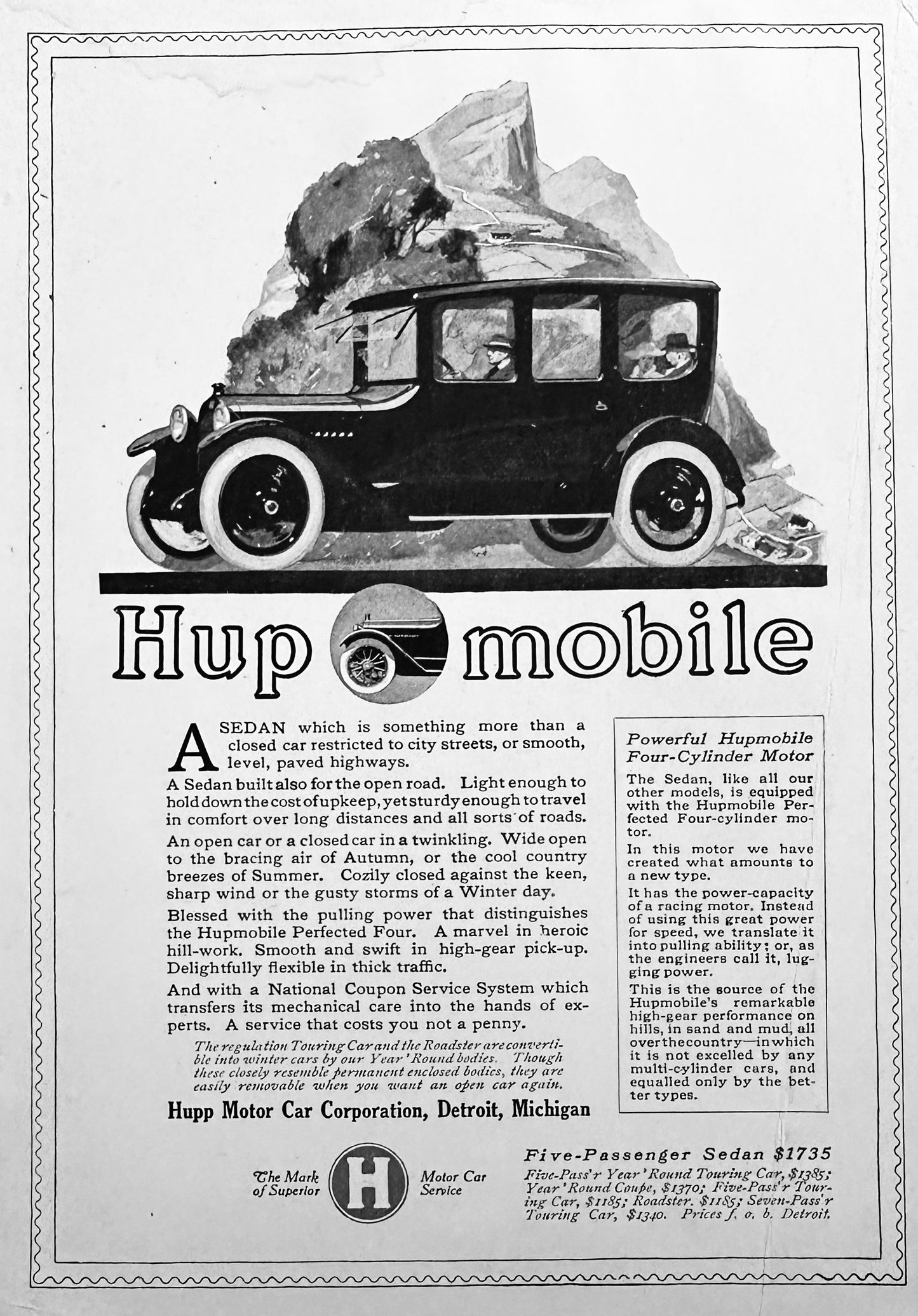 1918 WWI Columbia Records & Hupmobile Dual Sided Magazine Ad #N1254
