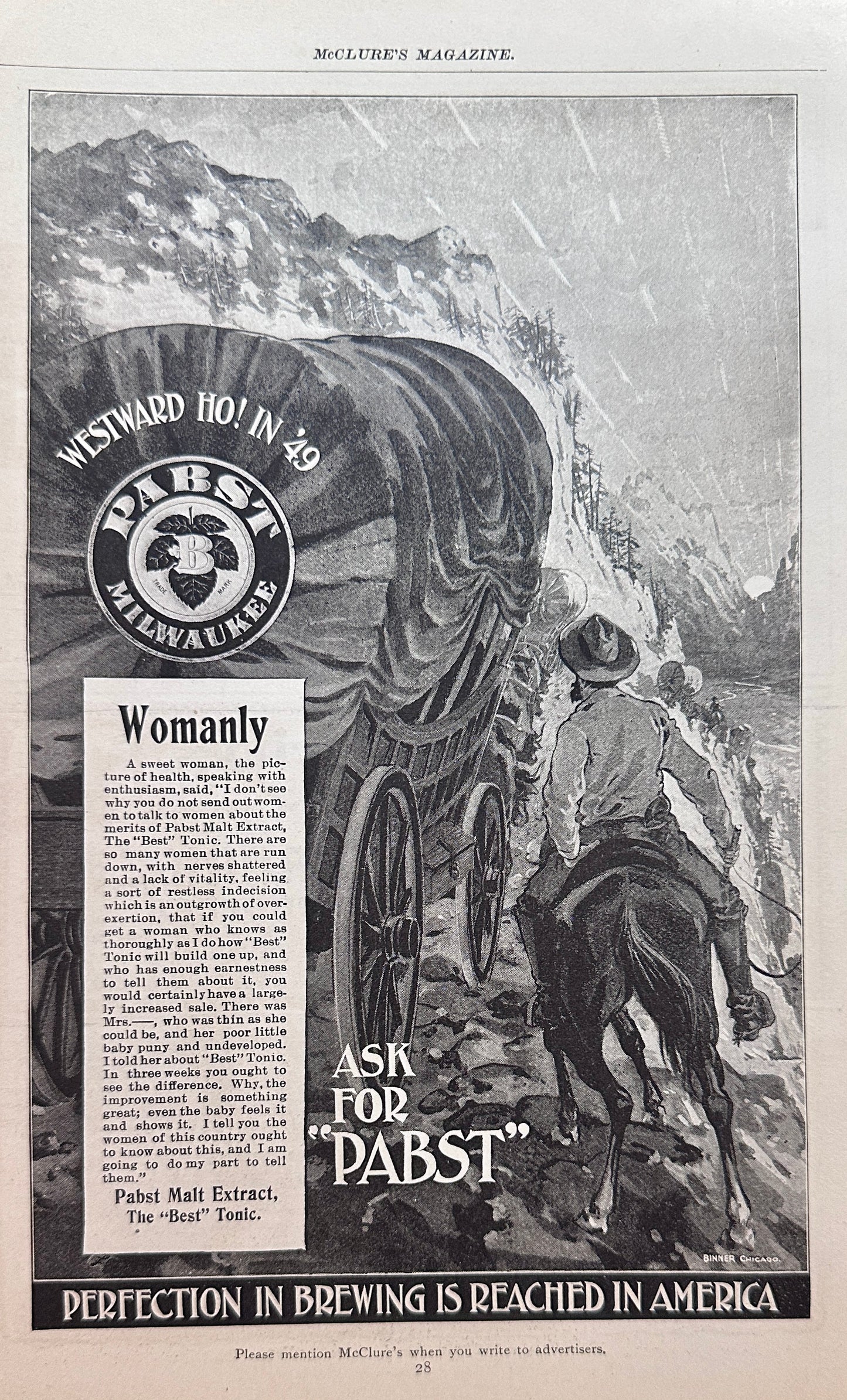 1897 Pabst Malt Ale - Best Tonic - Womanly - Ad #N1318