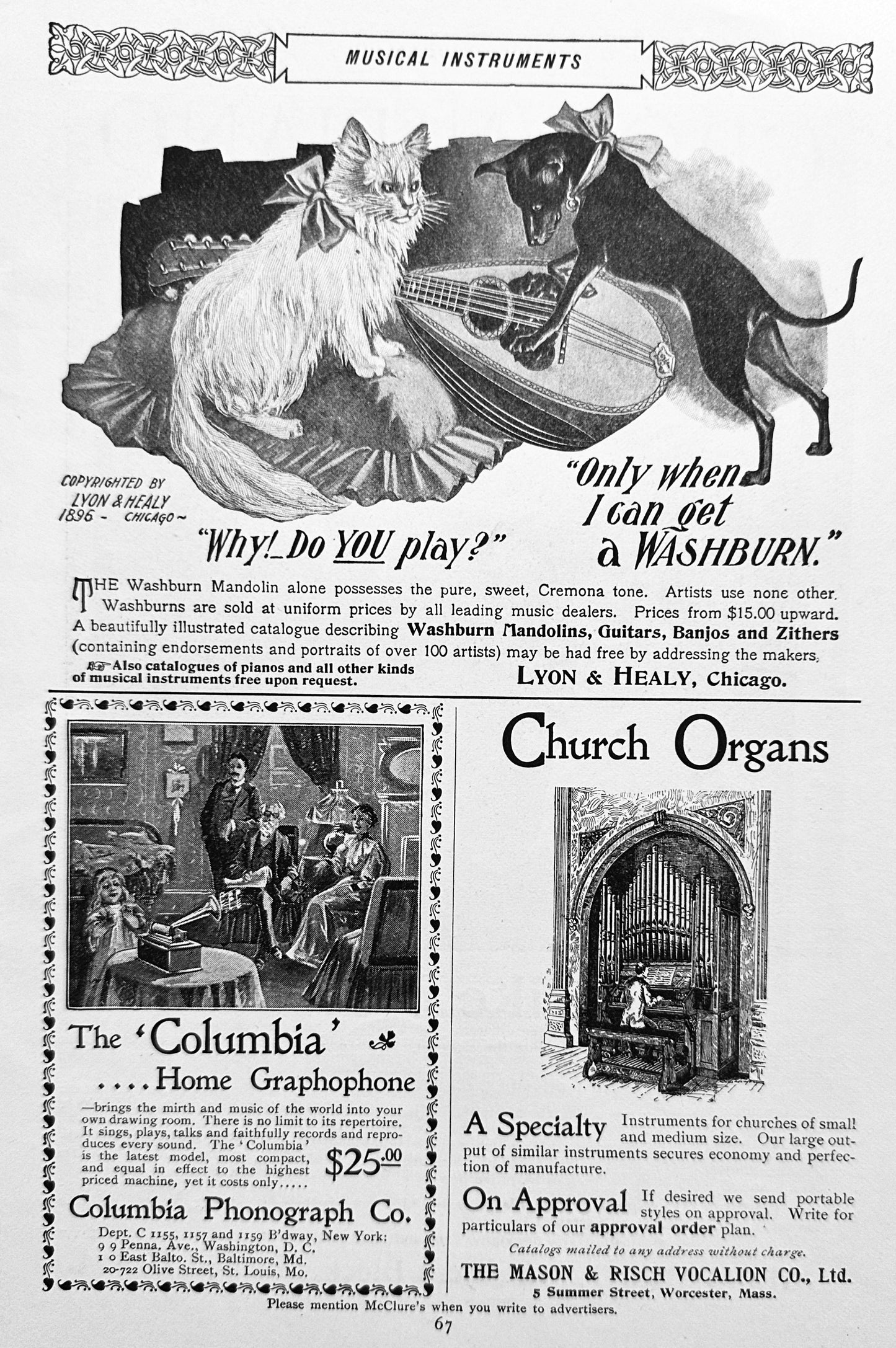 1897 Columbia Graphophone Phonograph & Other Musical Related Ads #N1310