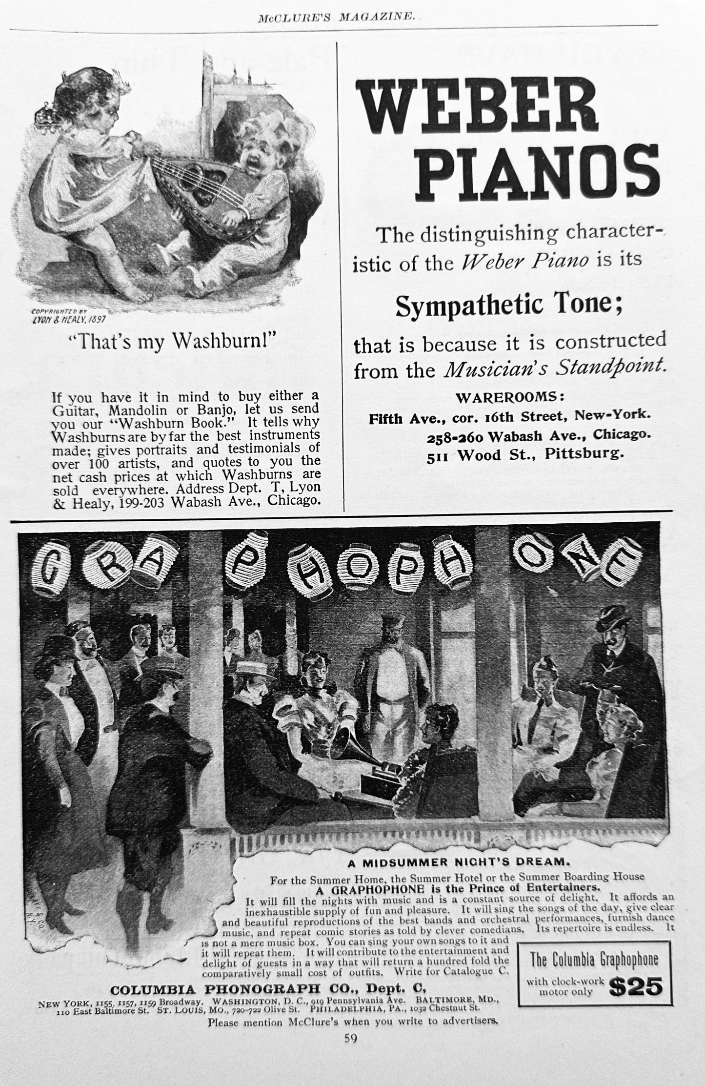 1897 Columbia Graphophone - Prince of Entertainers - Ad #N1304