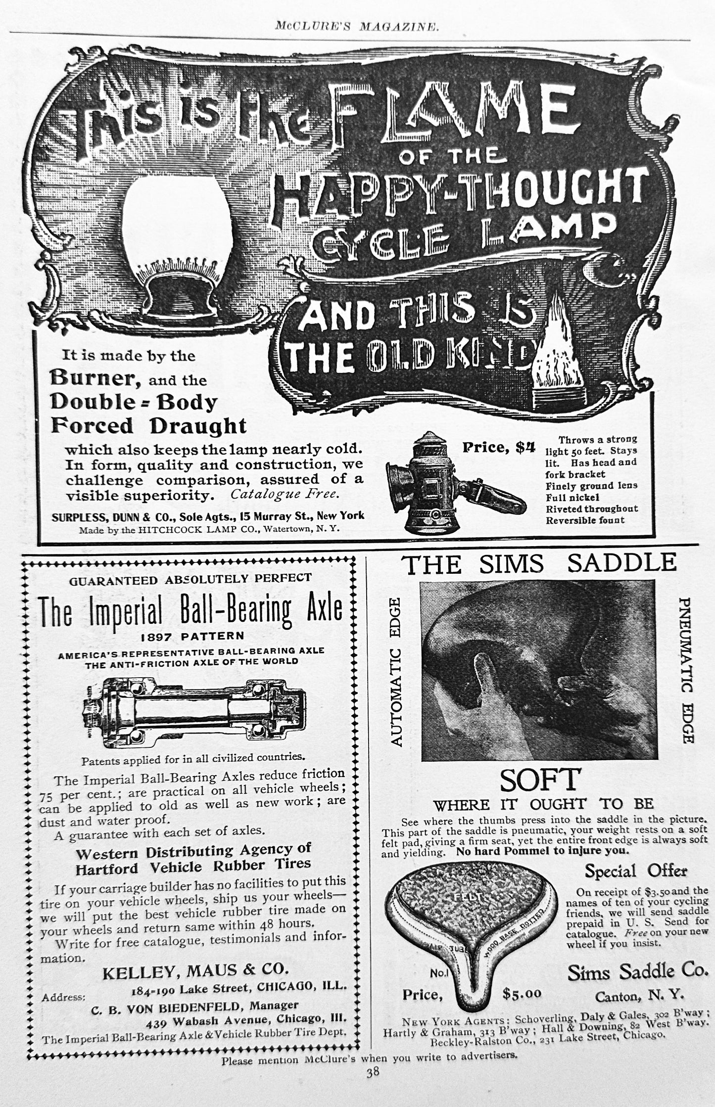 1897 Antique Bicycles & Accessories Advertising Page #N1295