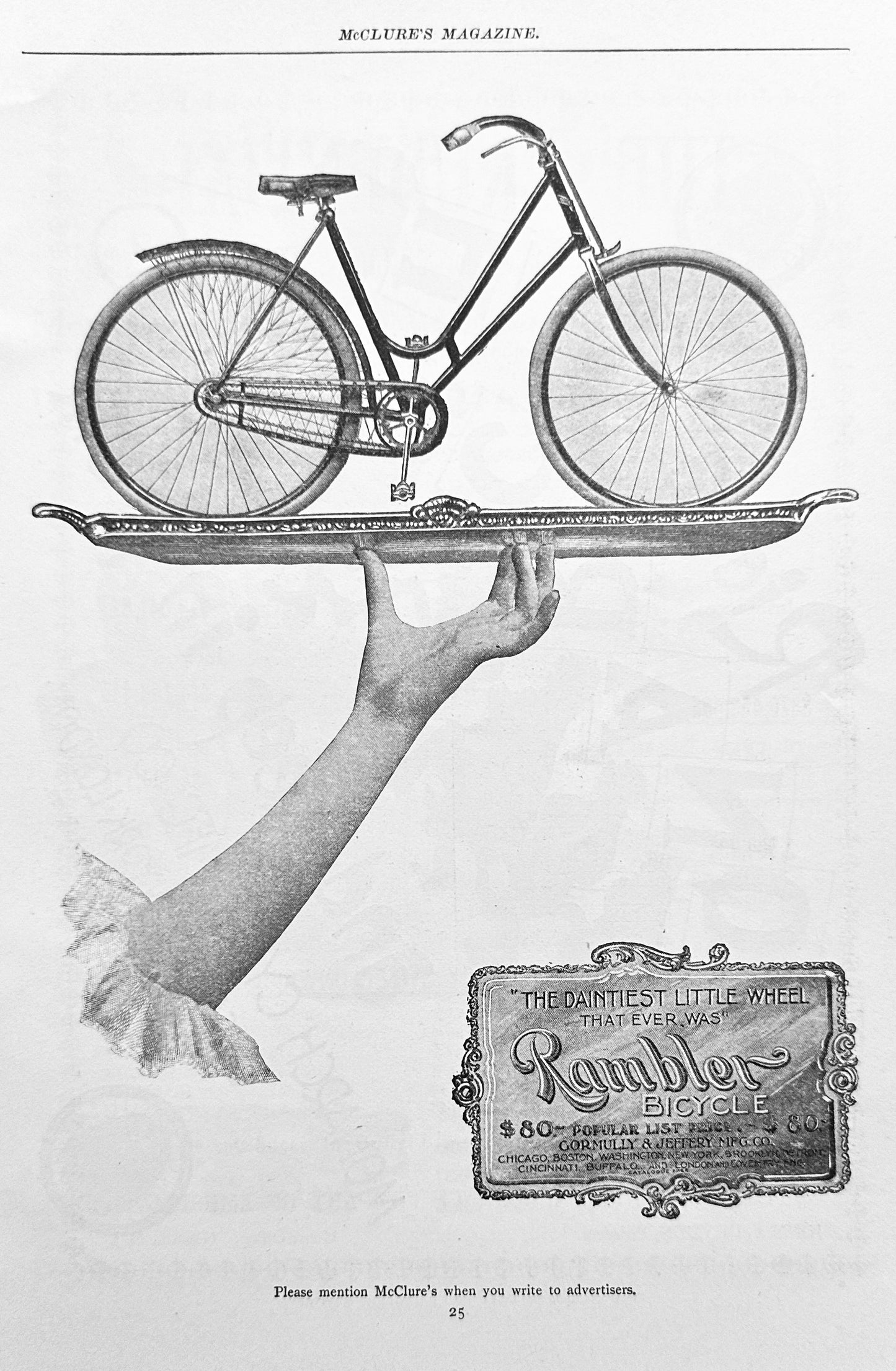 1897 Ride a Monarch Bicycle and Rambler Bicycle Full Page Ads #N1292
