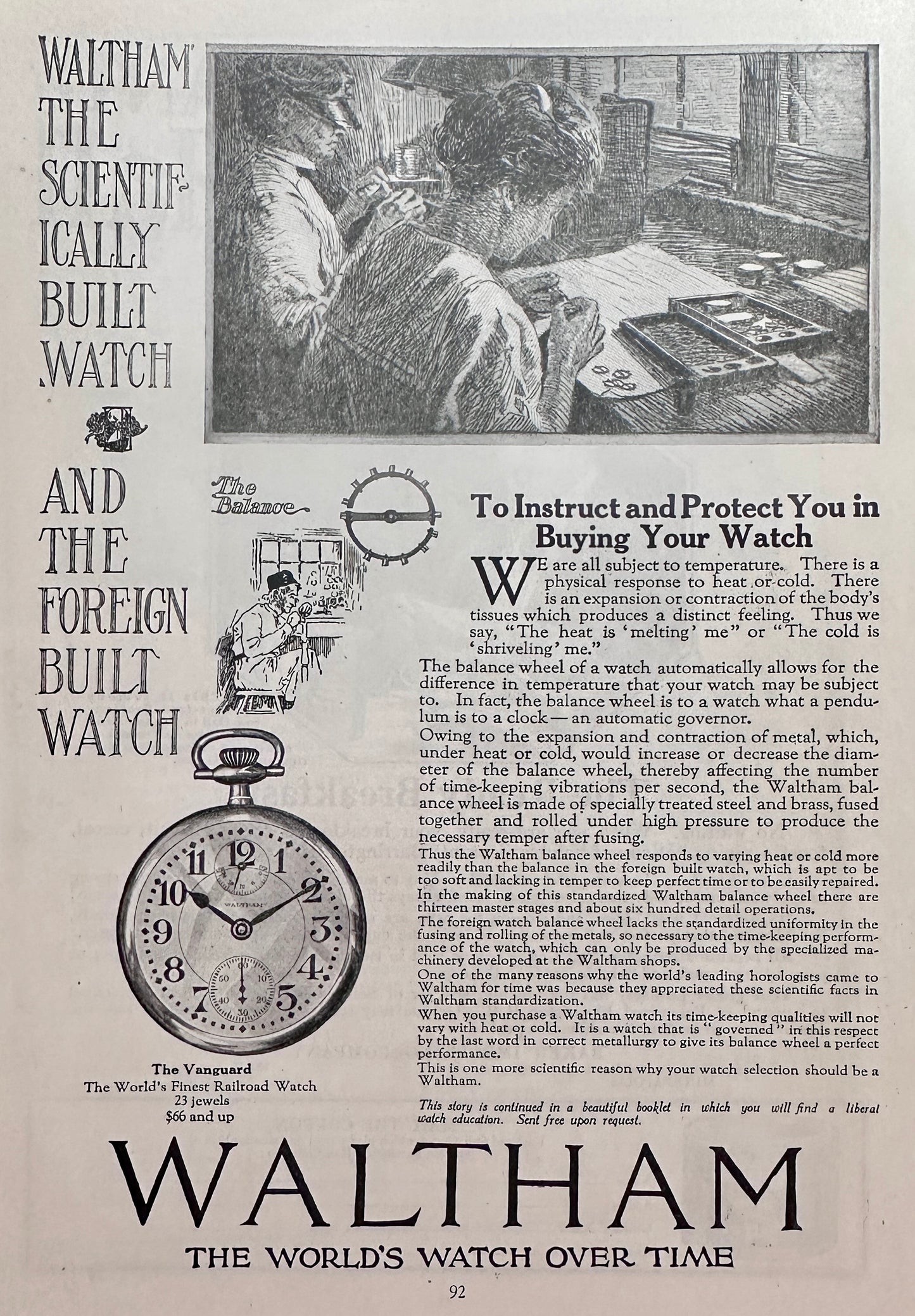 1919 Waltham Watches- Instruct & Protect in Watch Buying Ad #N1423