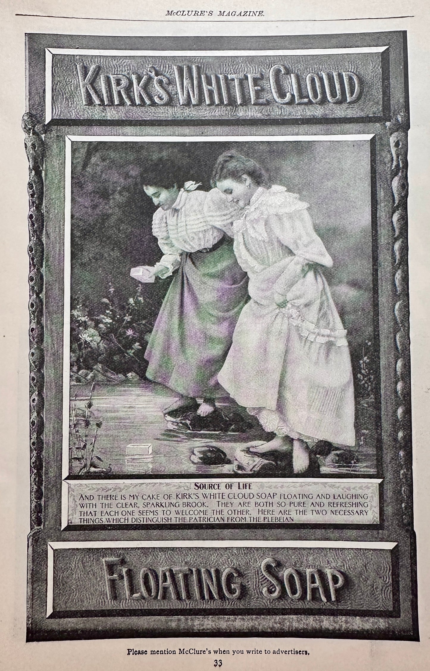 1898 Kirk's White Cloud Floating Soap - Ad #N1452