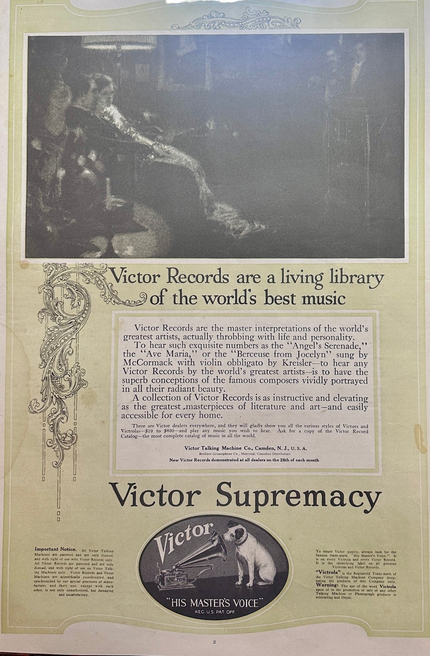 1919 Victor Records - Living Library - Victor Talking Machine Ad #185