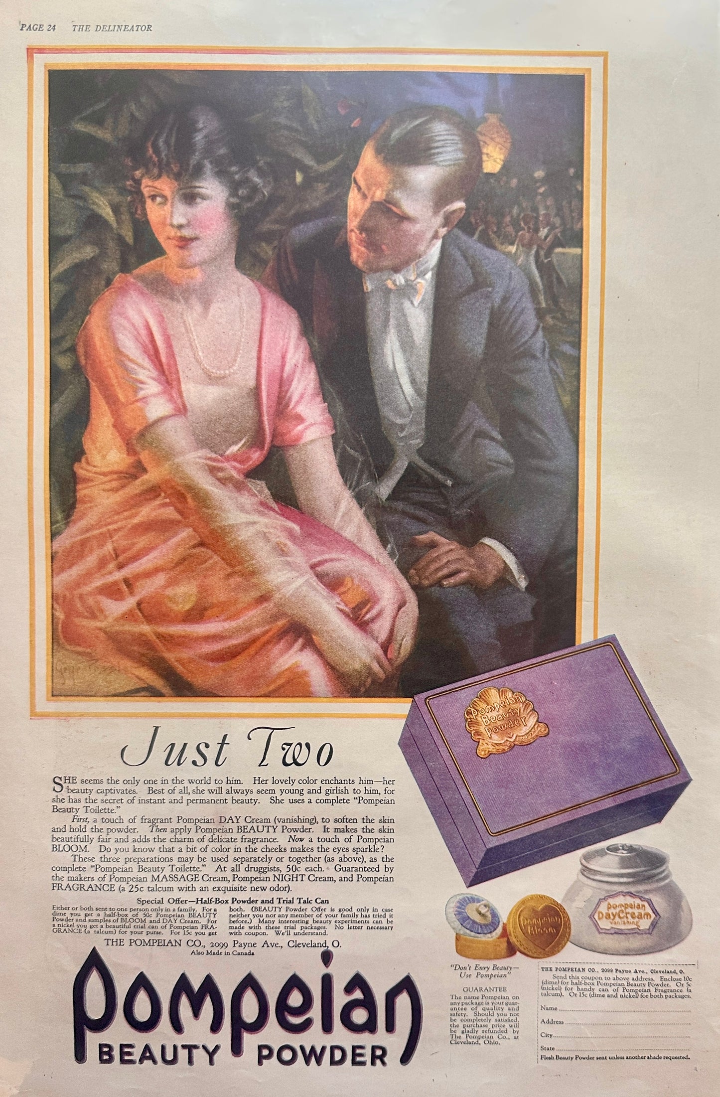 1919 Columbia Grafonola & Pompeian Beauty Powder Period Ads #176