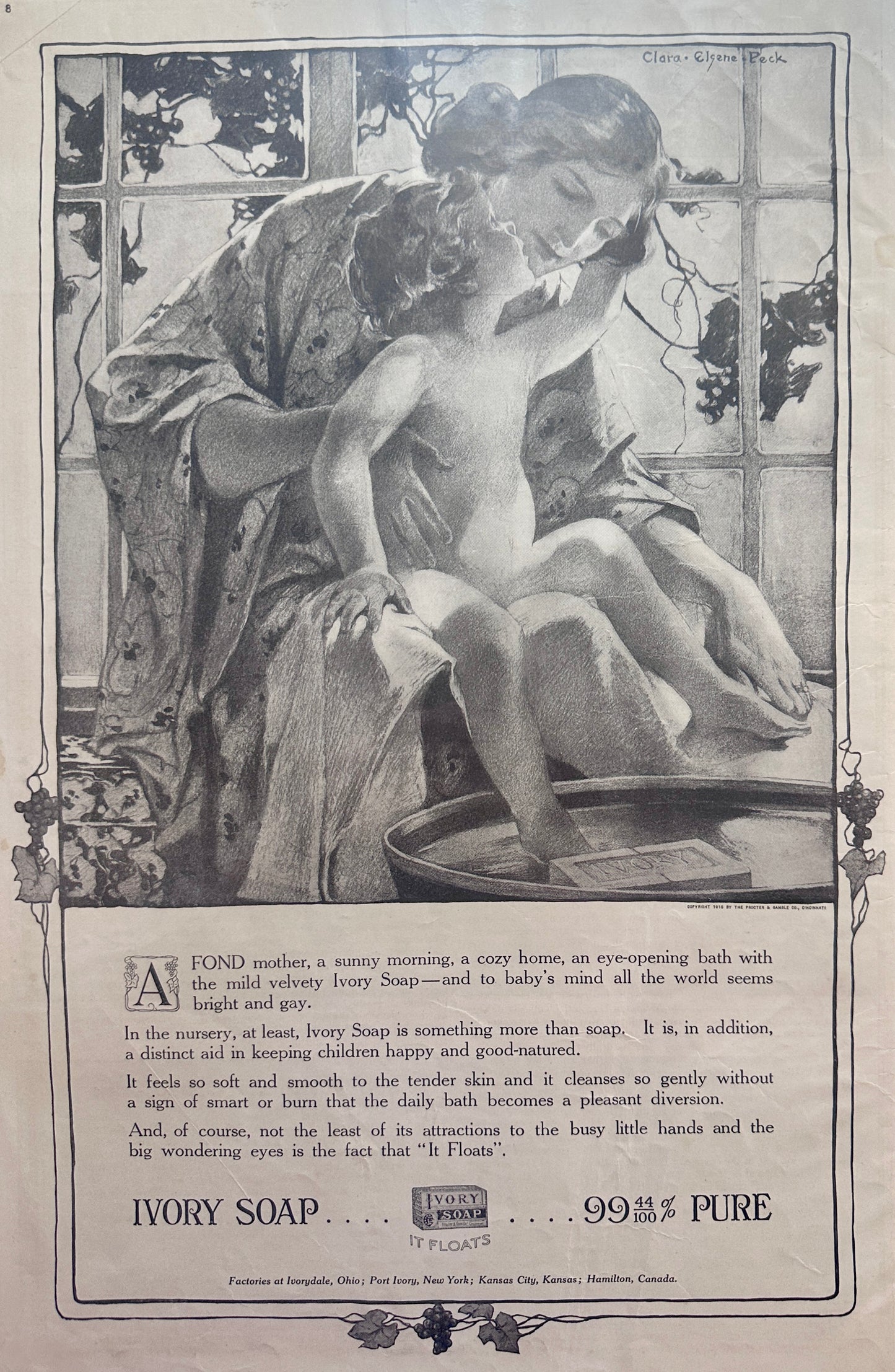 1920 Ivory Soap - For Baby's Sunday Morning Bath Ad #166
