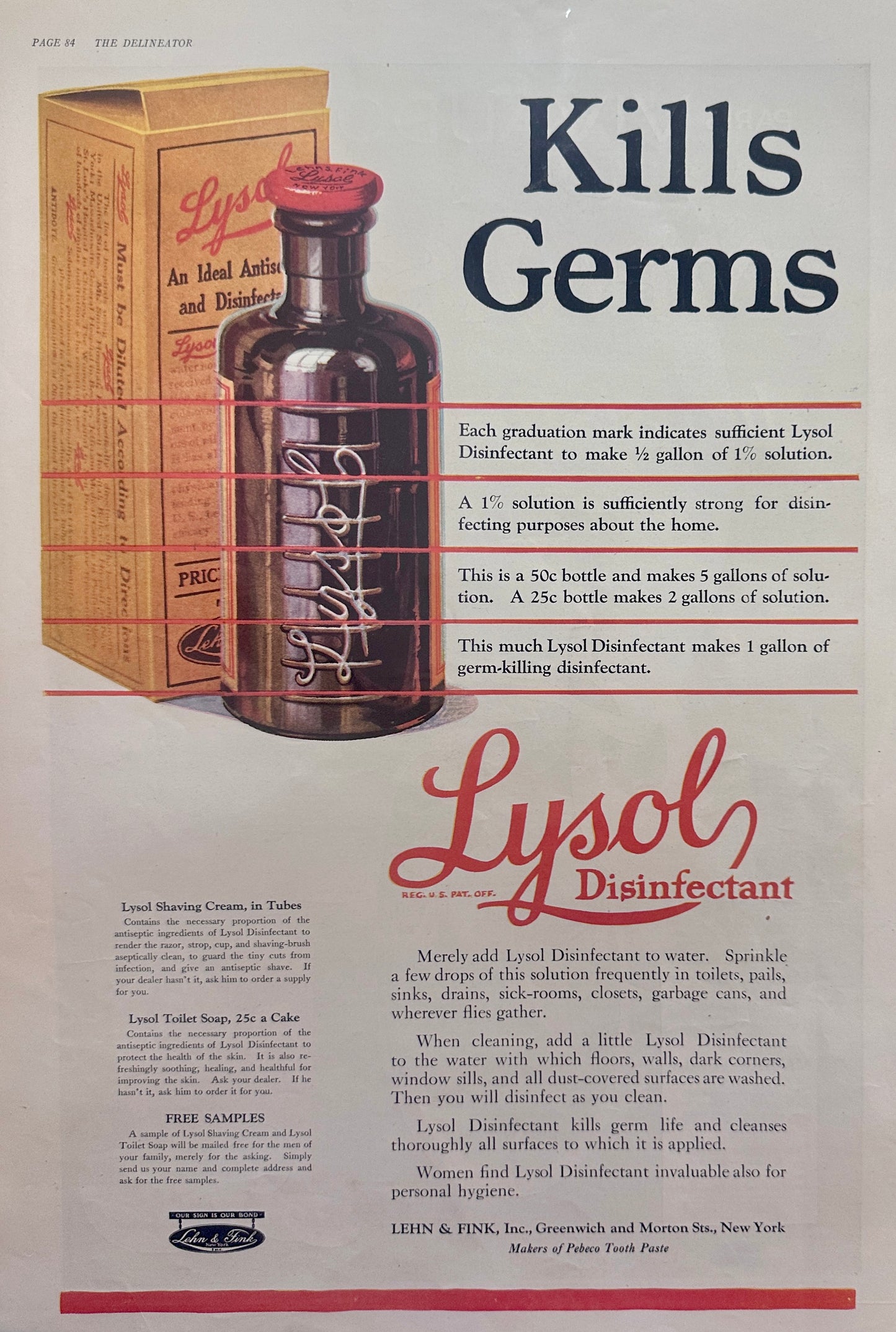 1919 Lysol Antiseptic & Disinfectant - Kills Germs - Ad #158