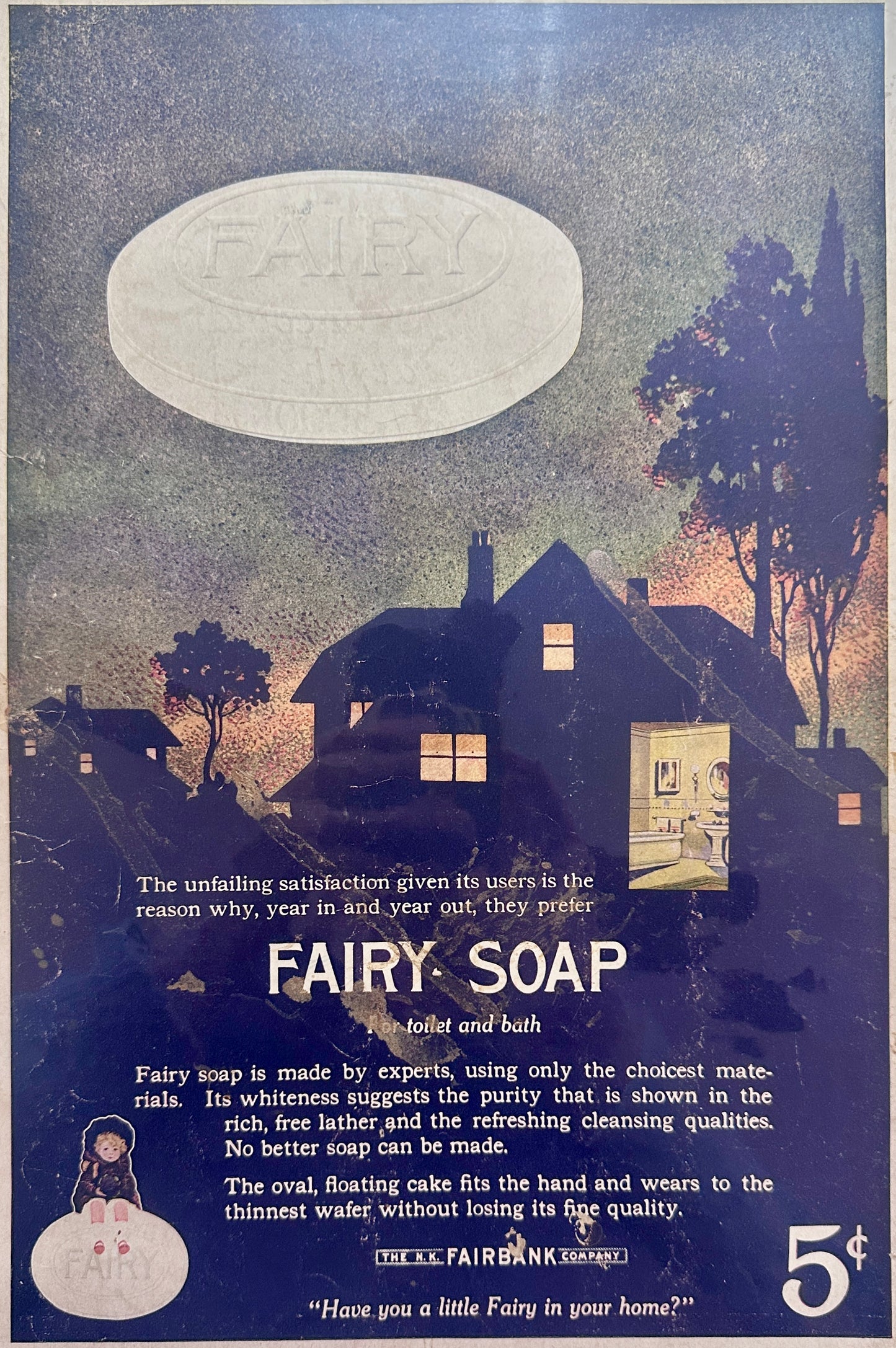 1918 Colorful Period Fairy Soap Ad #146 - Sunset Scene